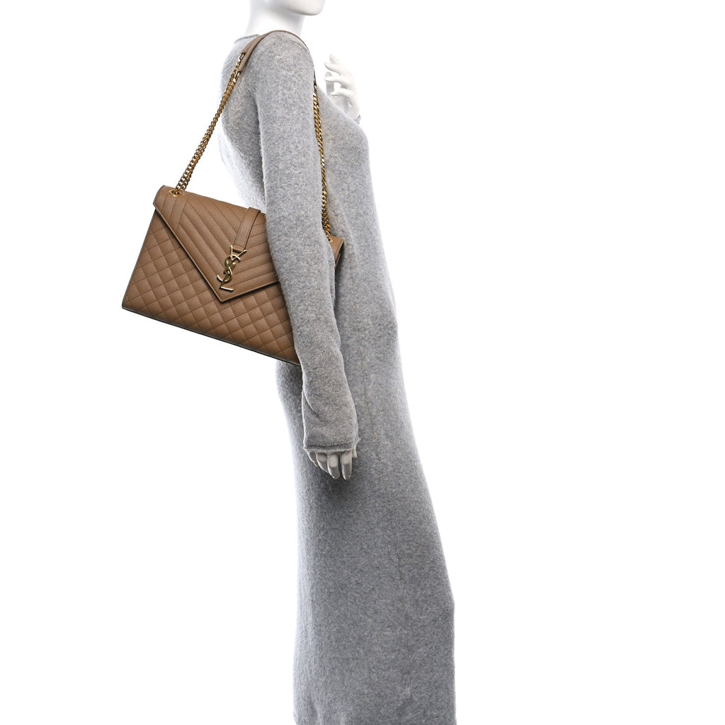 Grain De Poudre Large Tri-Quilt Monogram Satchel Cork