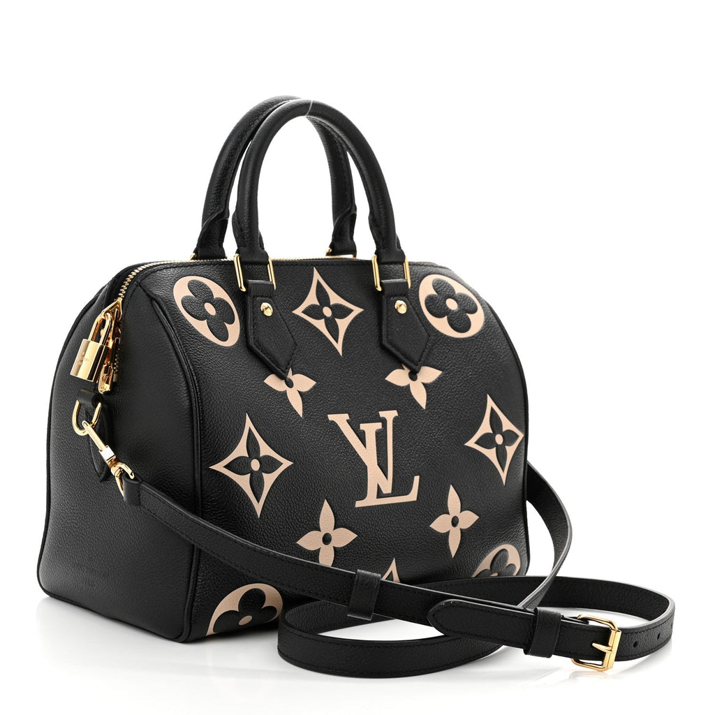 Empreinte Monogram Giant Speedy Bandouliere 25 Black Beige