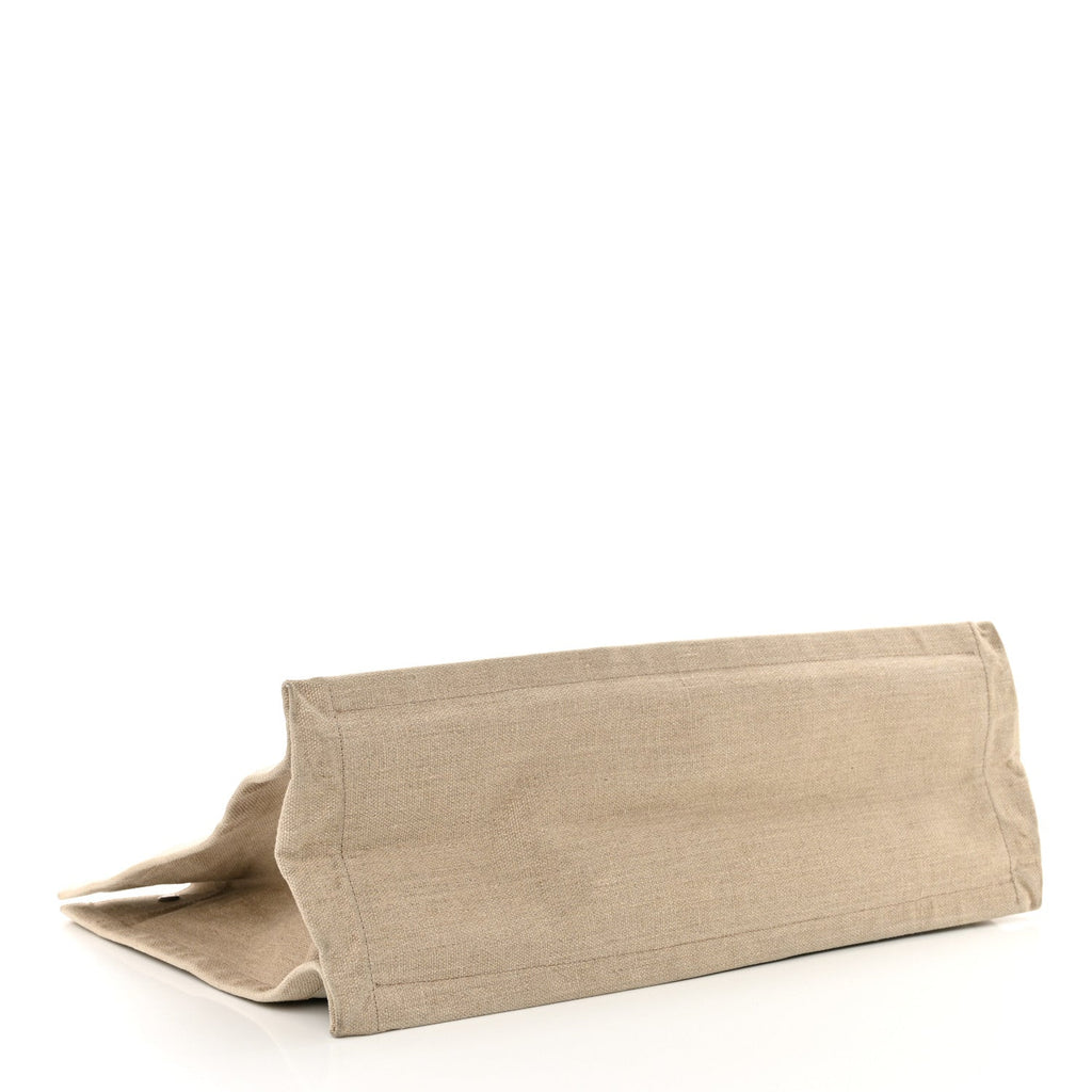 Linen Calfskin Rive Gauche Tote Optic White