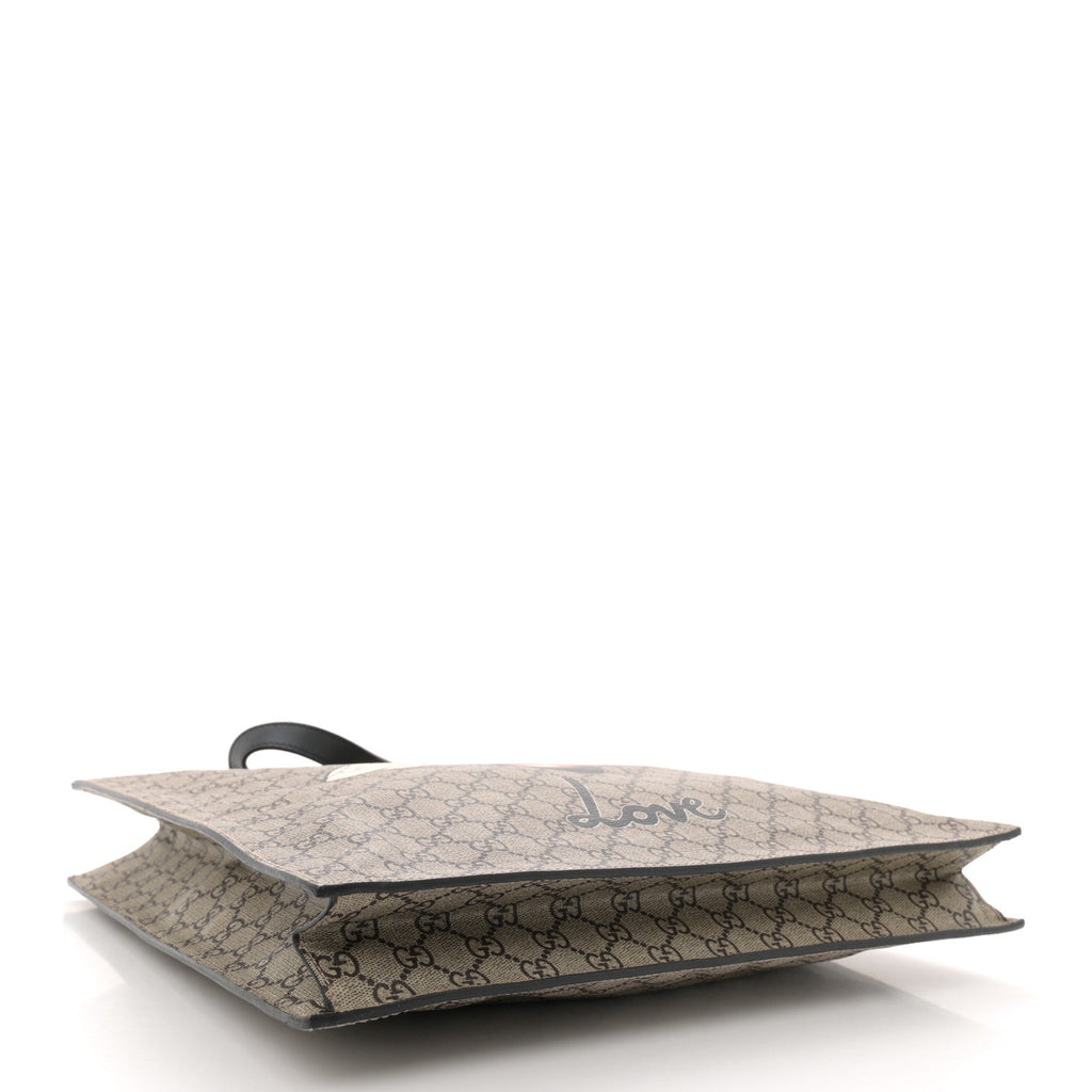 GG Supreme Monogram L'Aveugle Par Amour Print Vertical Tote Black