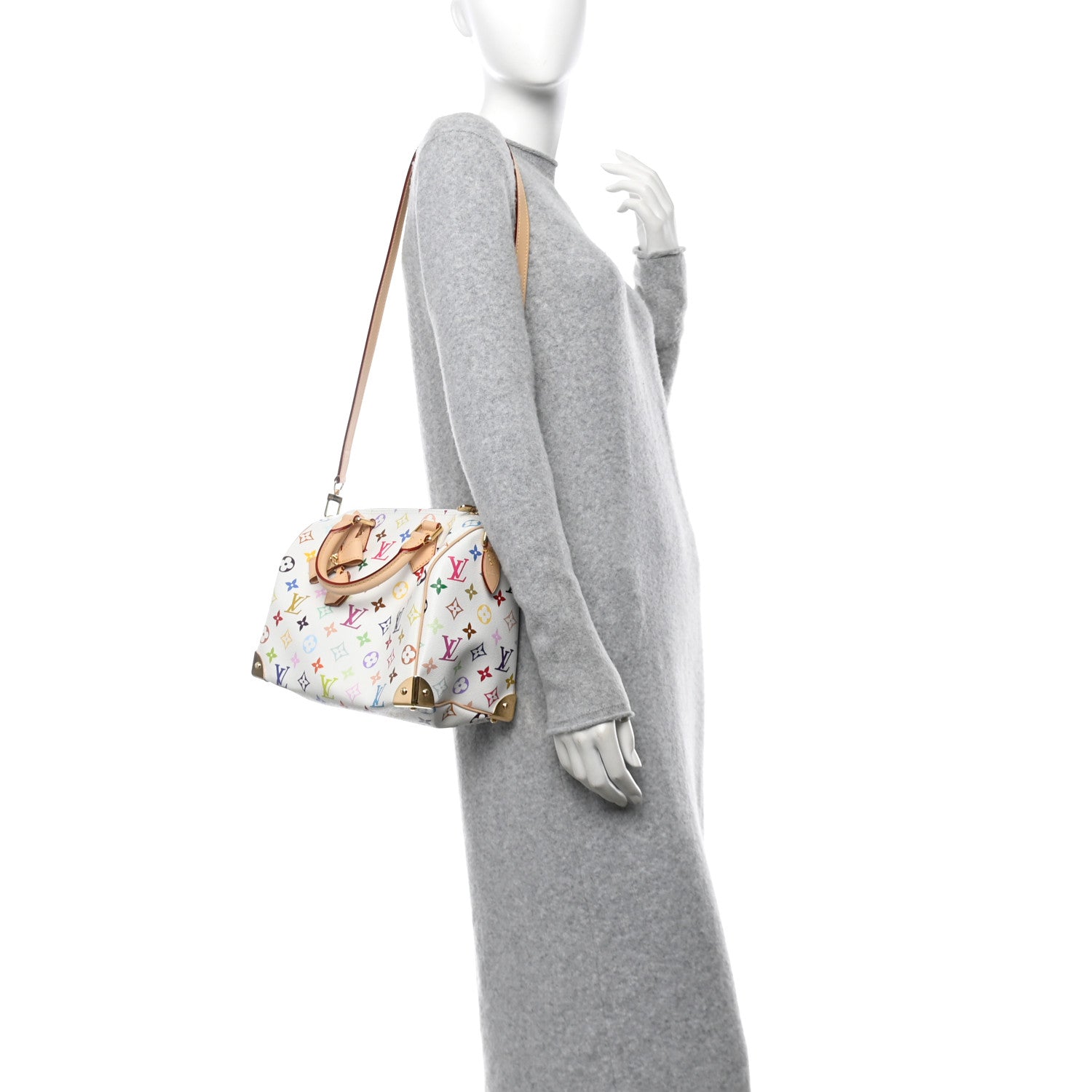 LV X TM Monogram Multicolor Speedy Bandouliere 25 White