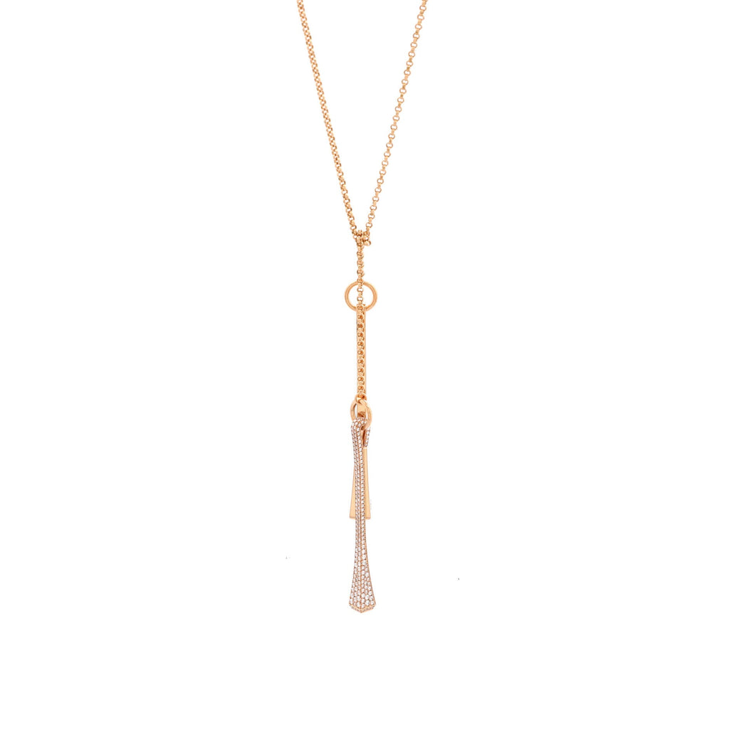 Clou De Forge Lariat Necklace 18K Rose Gold and Diamonds
