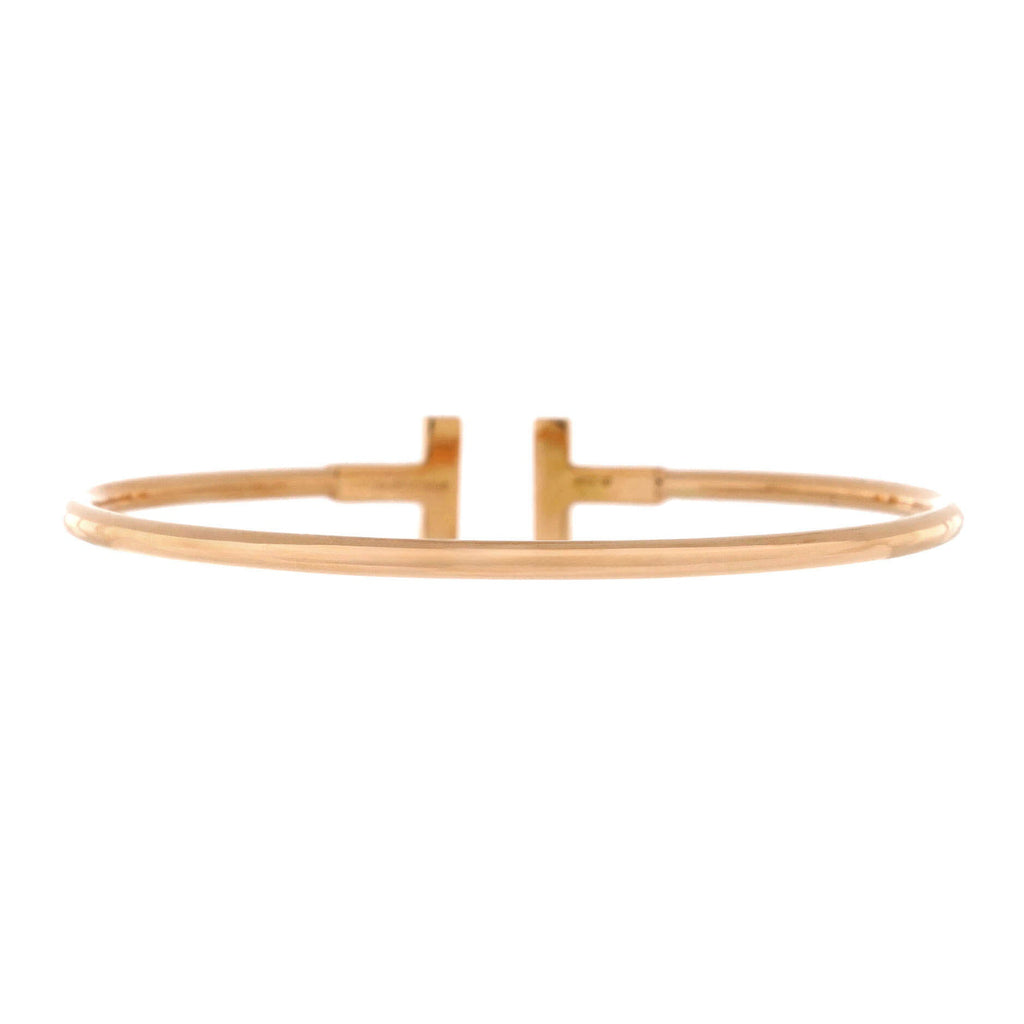 T Wire Bracelet 18K Rose Gold with Diamonds