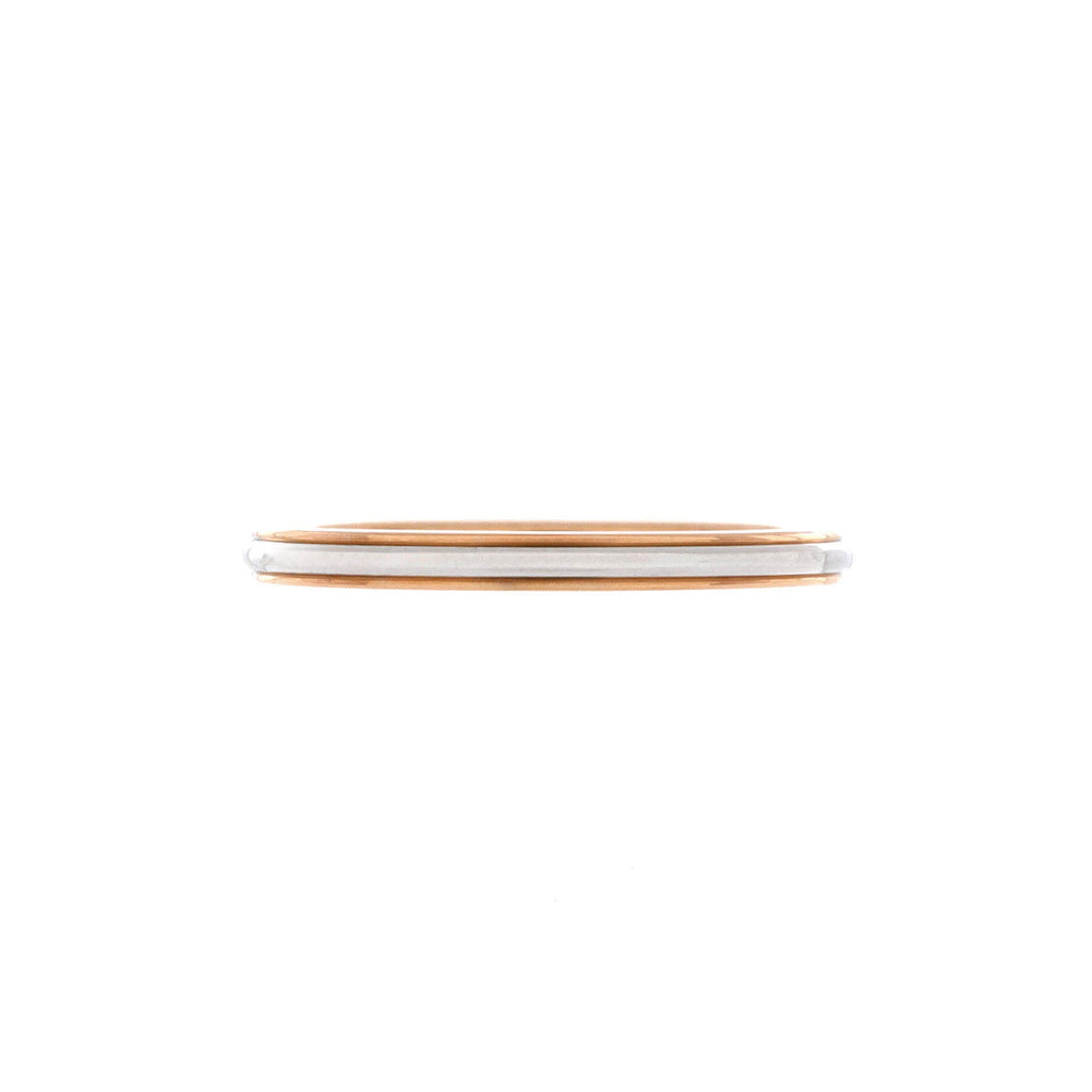 Classic Milgrain Band Ring Platinum with 18K Rose Gold 2mm