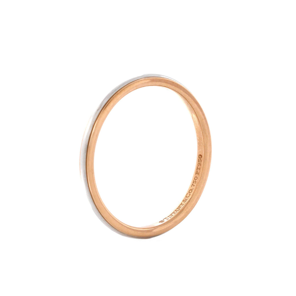 Classic Milgrain Band Ring Platinum with 18K Rose Gold 2mm