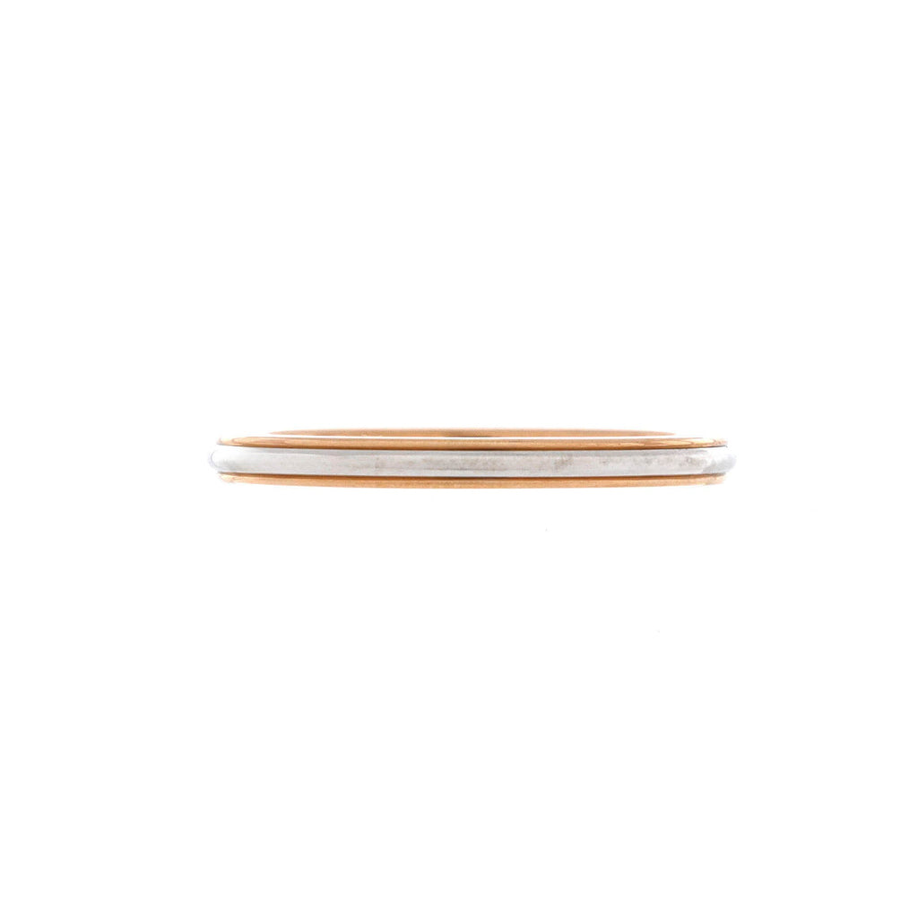Classic Milgrain Band Ring Platinum with 18K Rose Gold 2mm