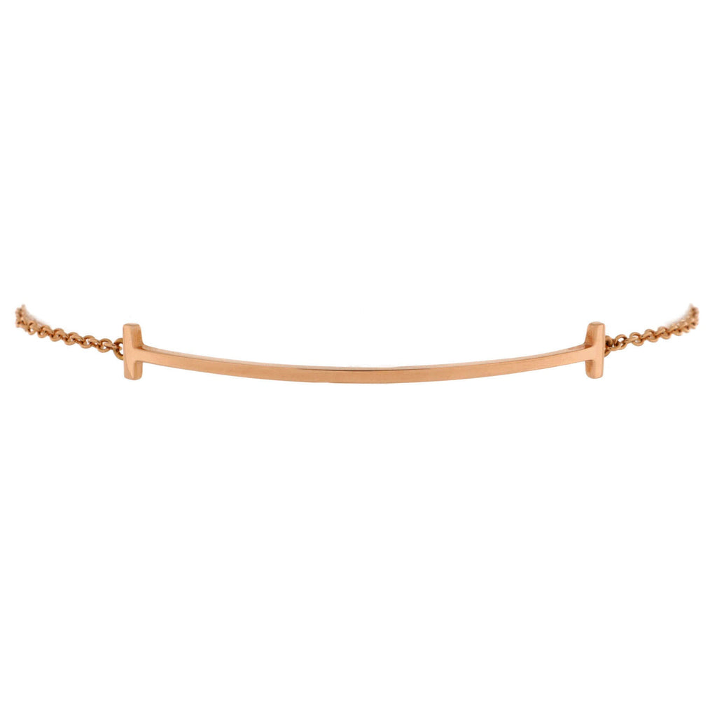 T Smile Chain Bracelet 18K Rose Gold Medium
