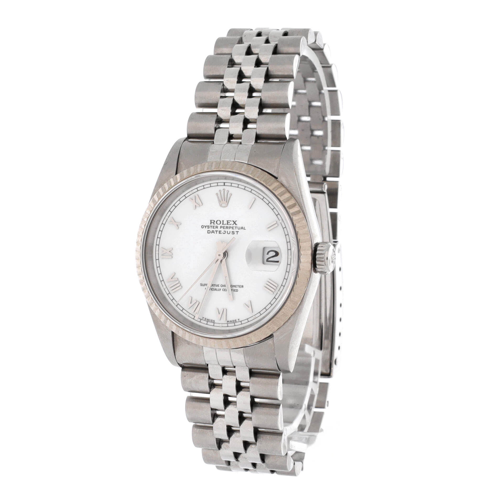 Oyster Perpetual Datejust Automatic Watch Stainless Steel and White Gold 36