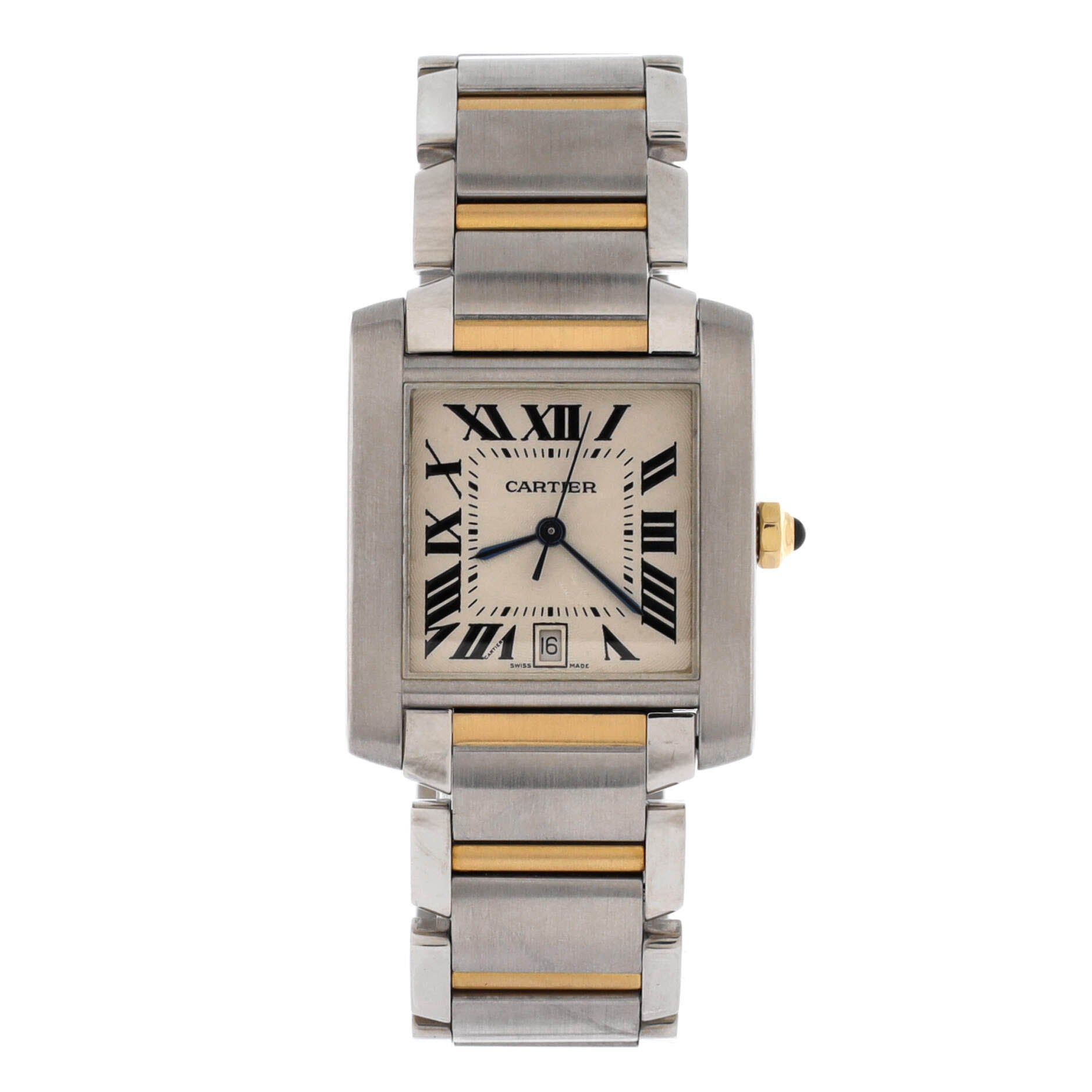 Tank Francaise Automatic Watch Stainless Steel and Yellow Gold 28