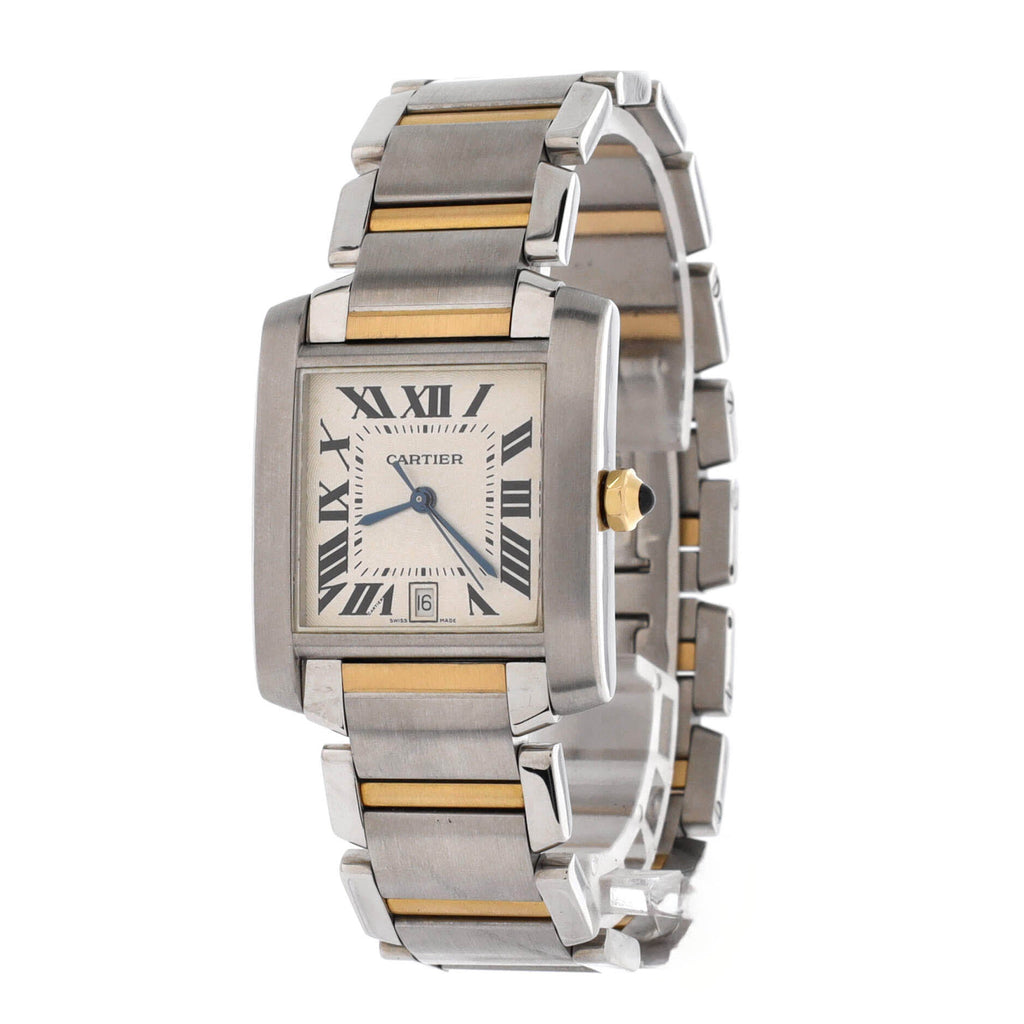 Tank Francaise Automatic Watch Stainless Steel and Yellow Gold 28