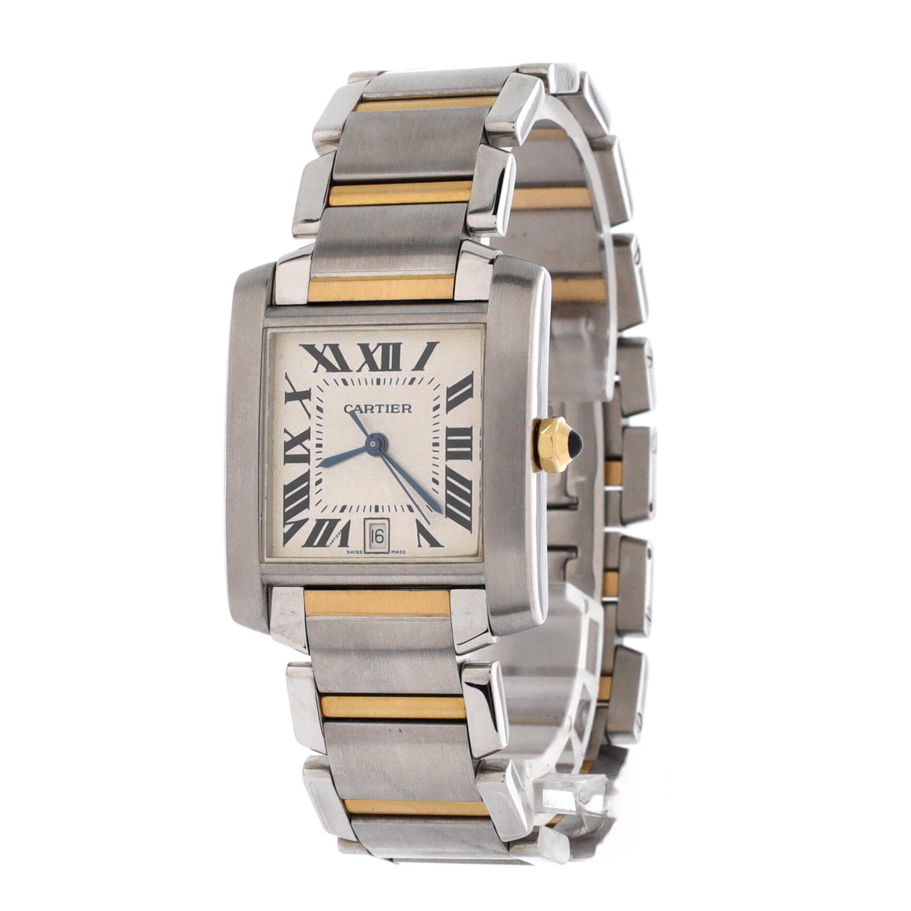 Tank Francaise Automatic Watch Stainless Steel and Yellow Gold 28
