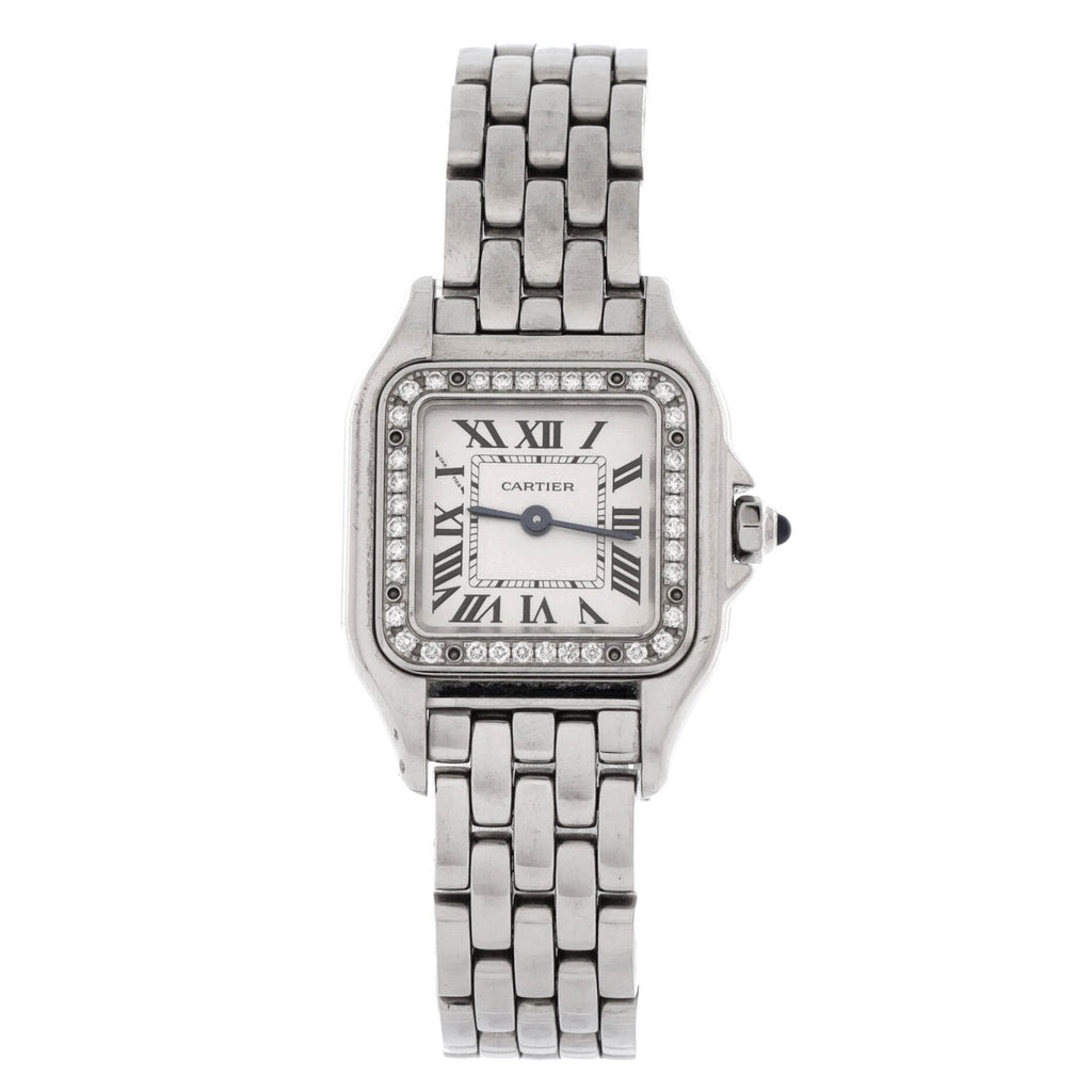 Panthere de Cartier Quartz Watch Stainless Steel with Diamond Bezel 22