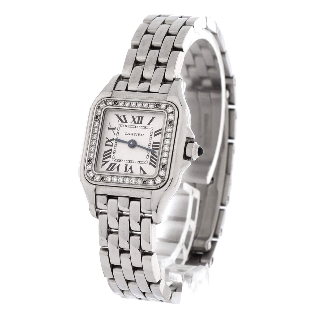 Panthere de Cartier Quartz Watch Stainless Steel with Diamond Bezel 22