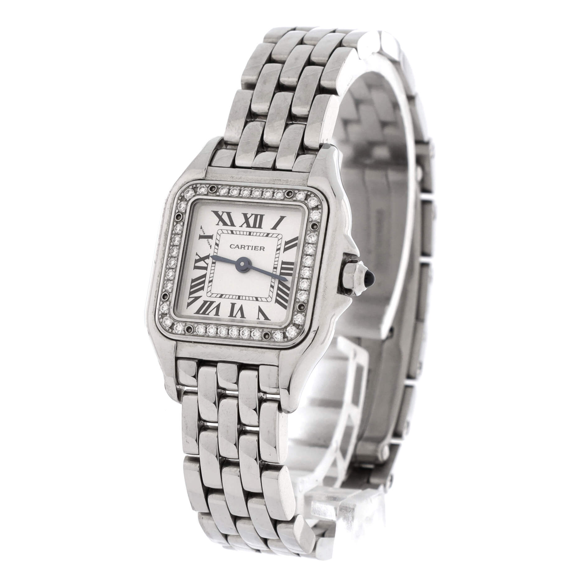 Panthere de Cartier Quartz Watch Stainless Steel with Diamond Bezel 22