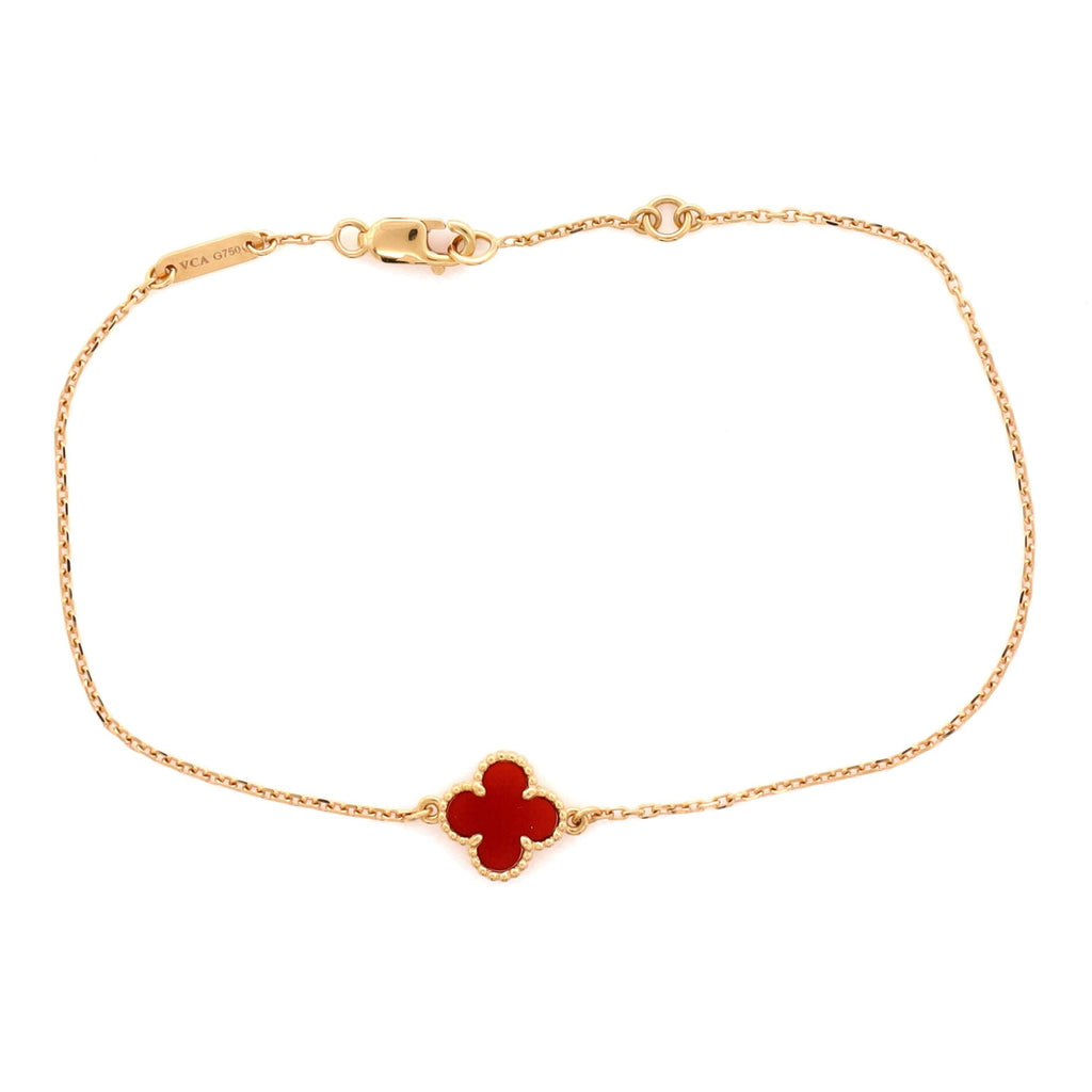 Sweet Alhambra Bracelet 18K Rose Gold and Carnelian