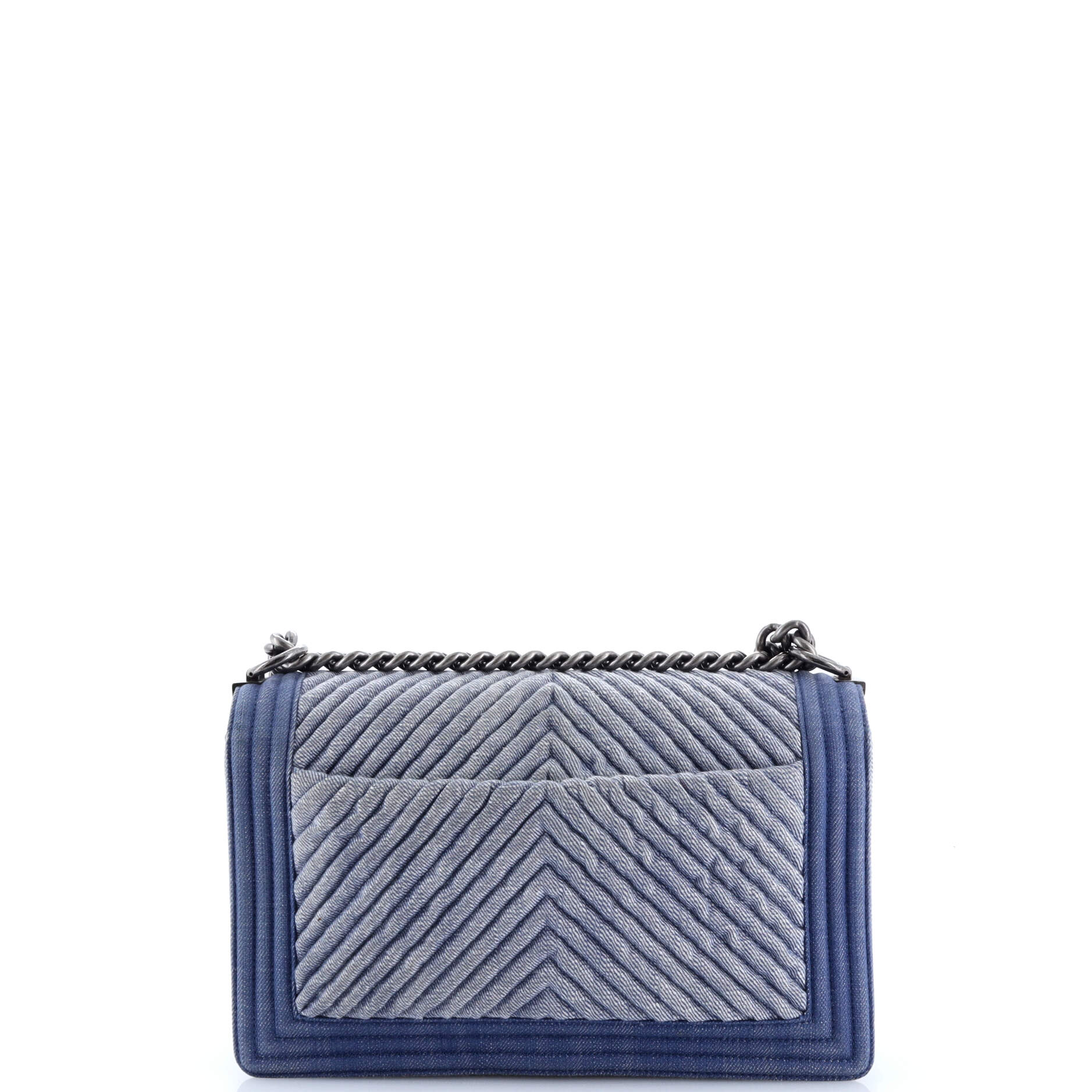 Boy Flap Bag Chevron Denim New Medium