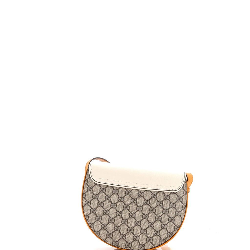 Padlock Saddle Shoulder Bag GG Coated Canvas and Leather Small