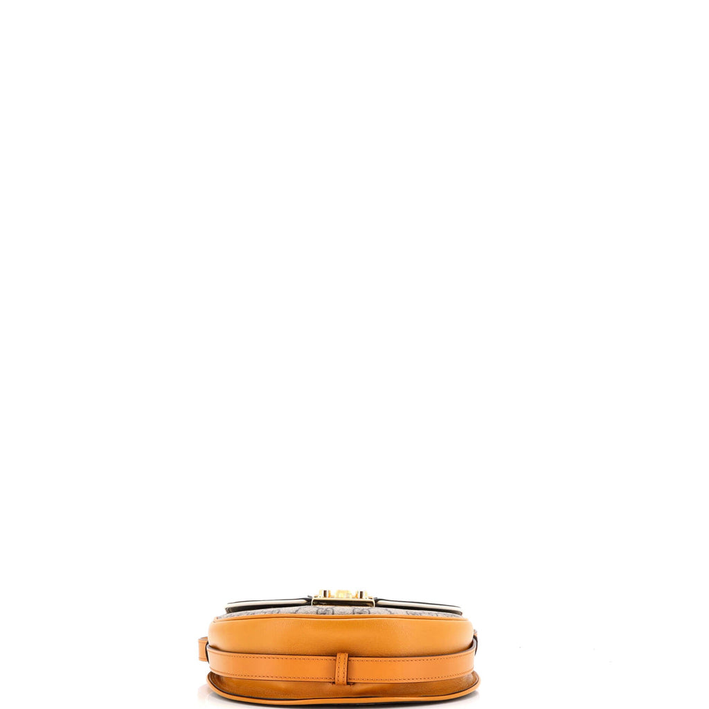 Padlock Saddle Shoulder Bag GG Coated Canvas and Leather Small