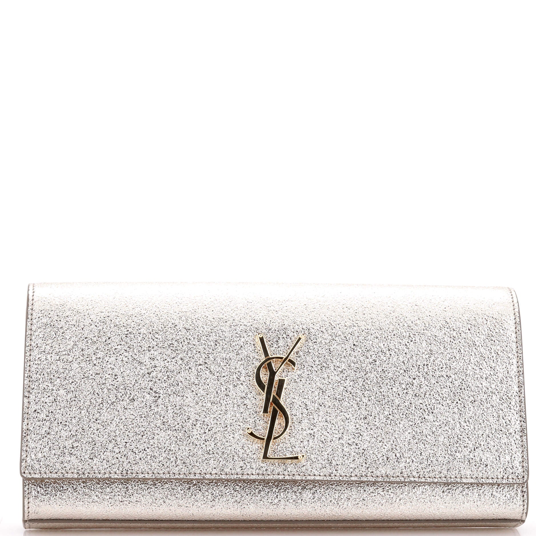 Classic Monogram Clutch Metallic Calfskin Long