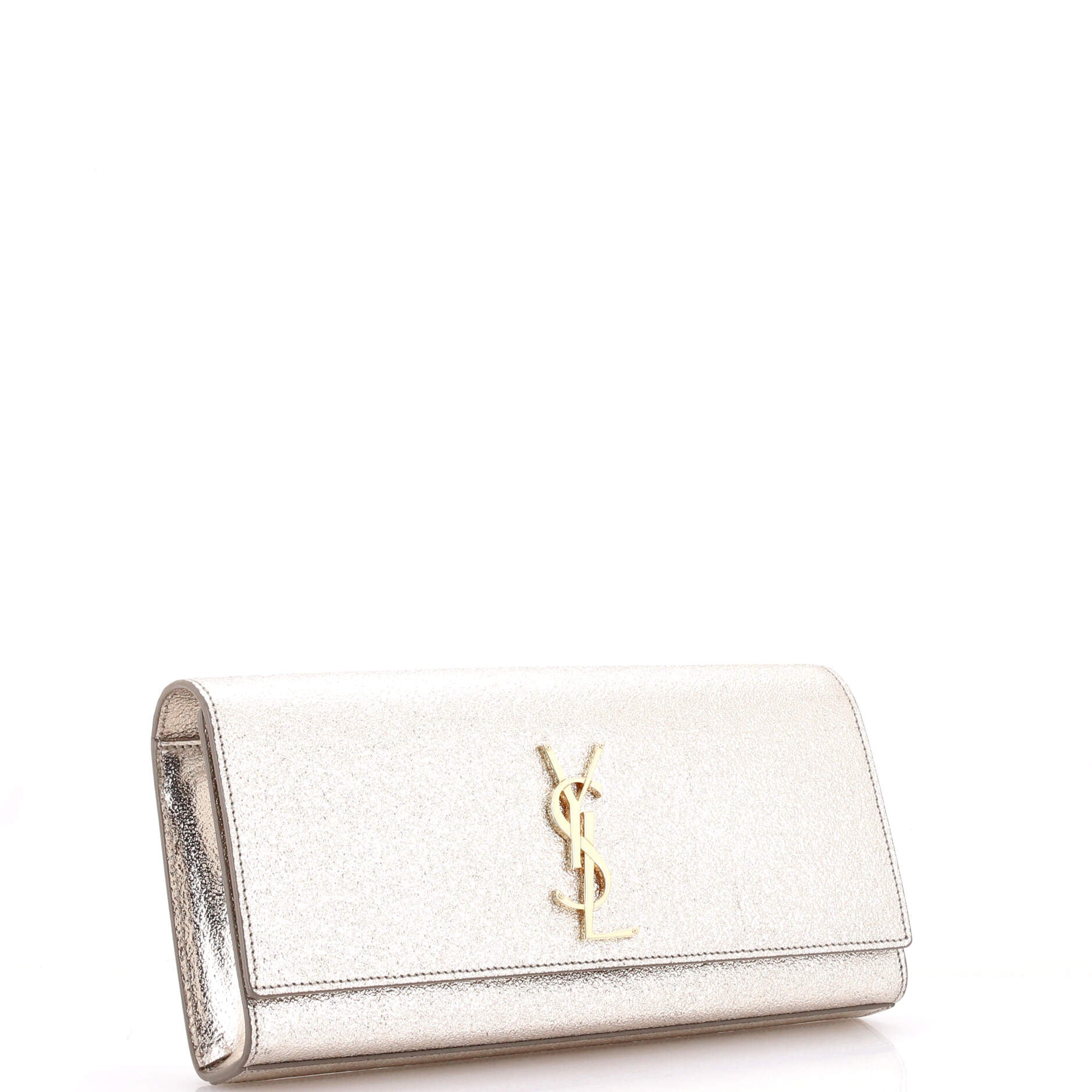 Classic Monogram Clutch Metallic Calfskin Long