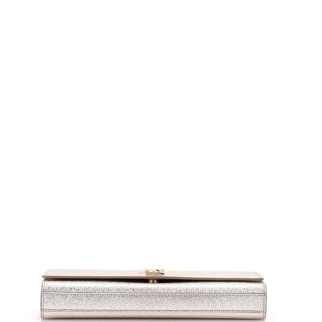 Classic Monogram Clutch Metallic Calfskin Long