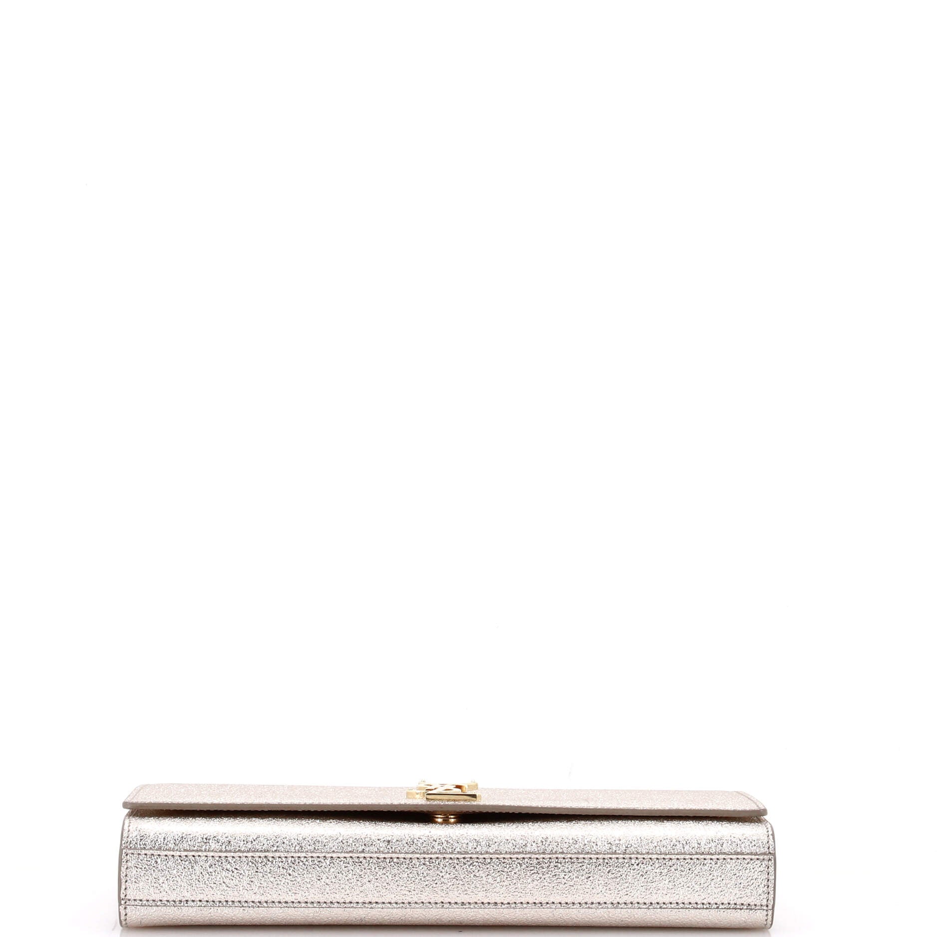 Classic Monogram Clutch Metallic Calfskin Long