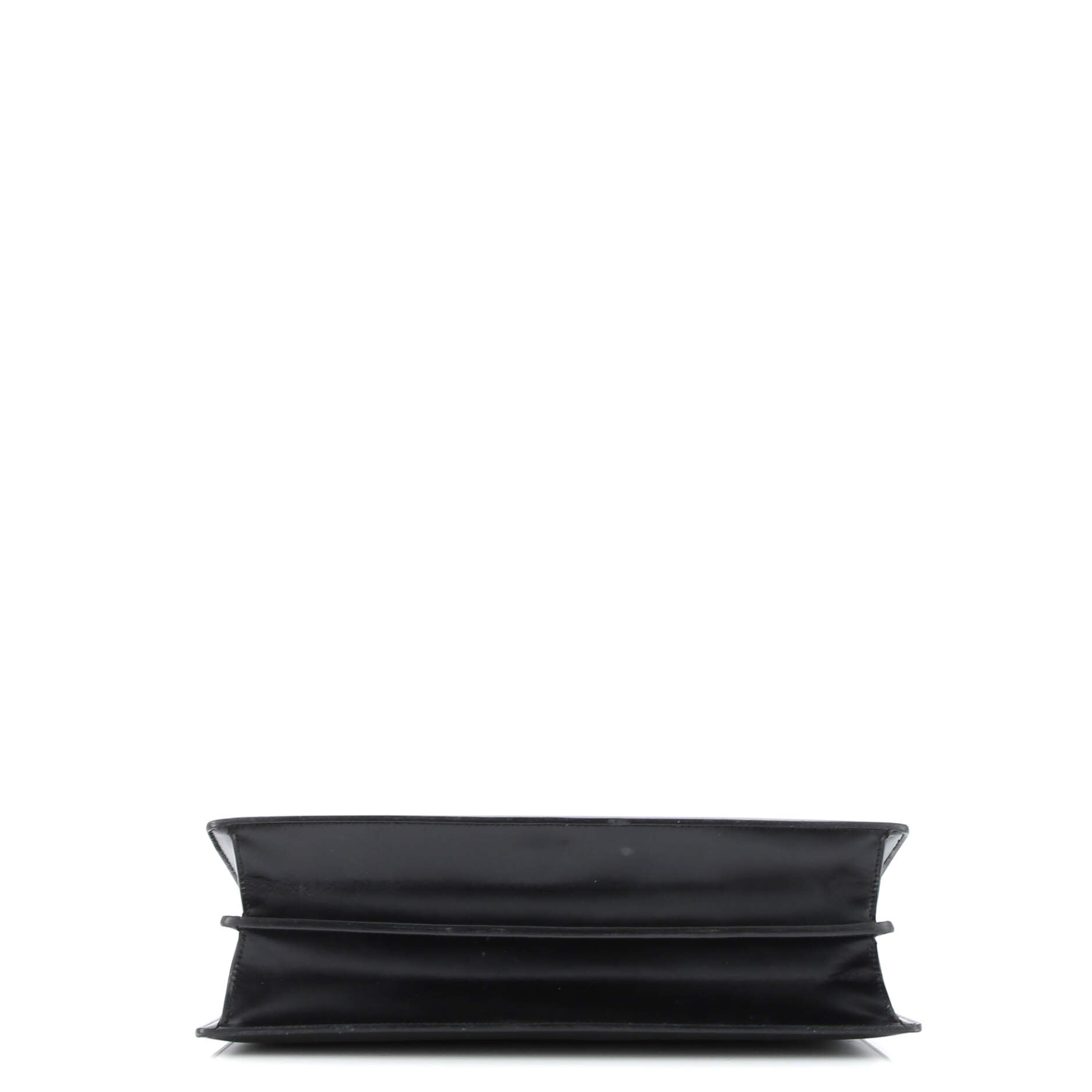 Clasp Top Handle Bag Leather Medium