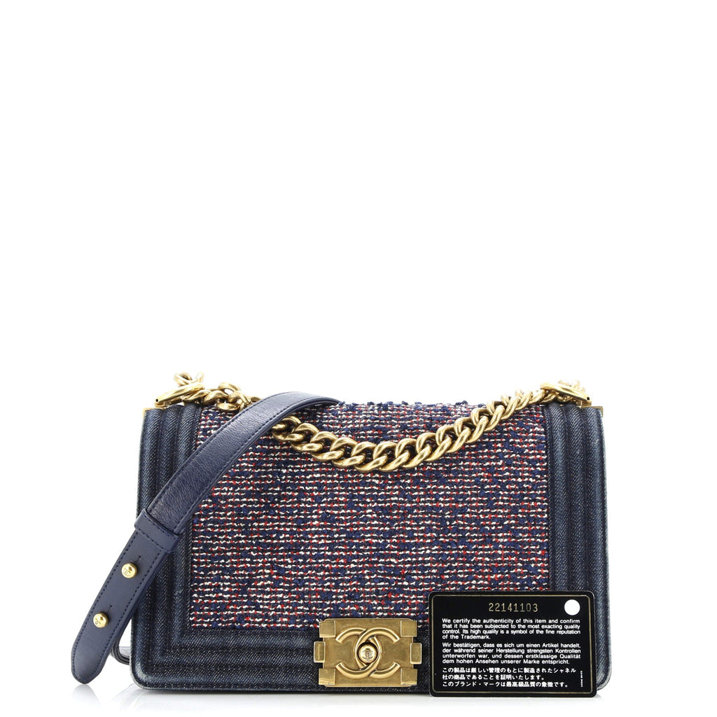Boy Flap Bag Quilted Tweed With Denim Old Medium