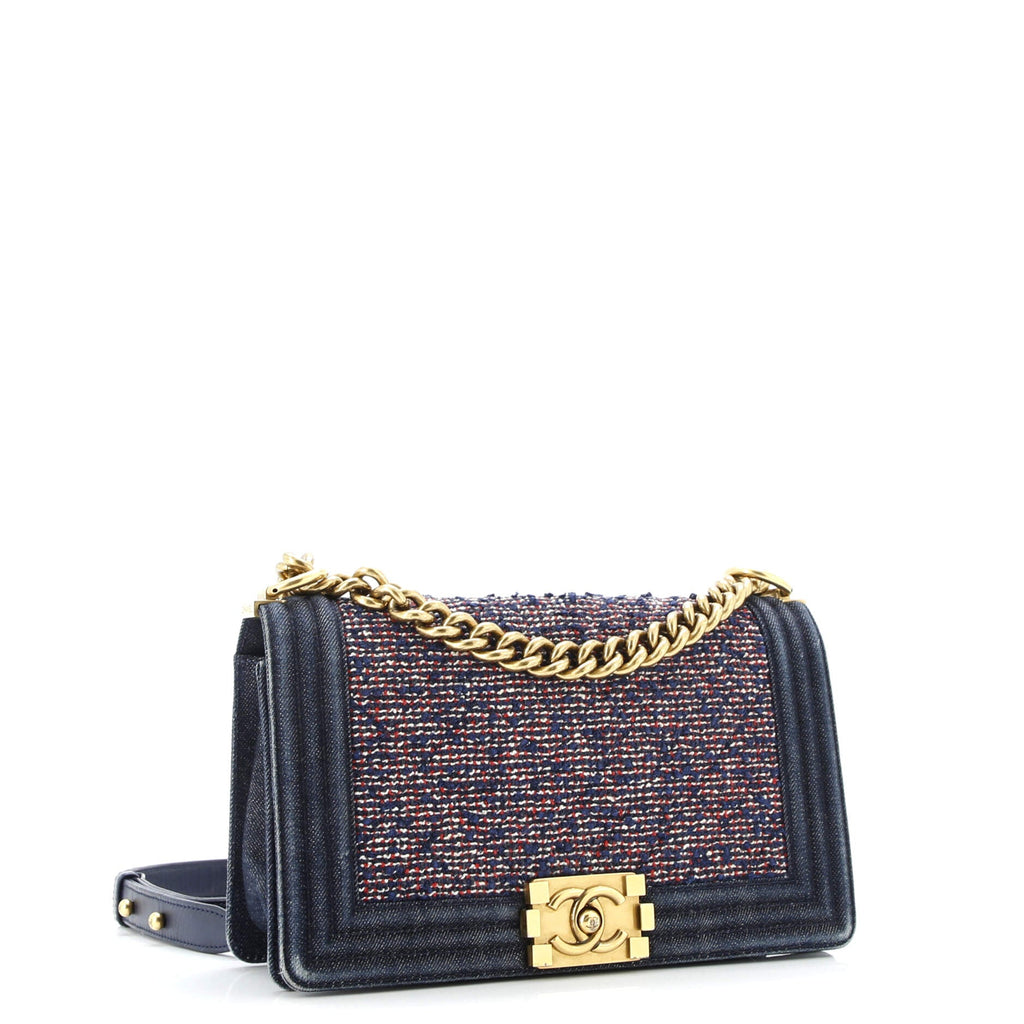 Boy Flap Bag Quilted Tweed With Denim Old Medium