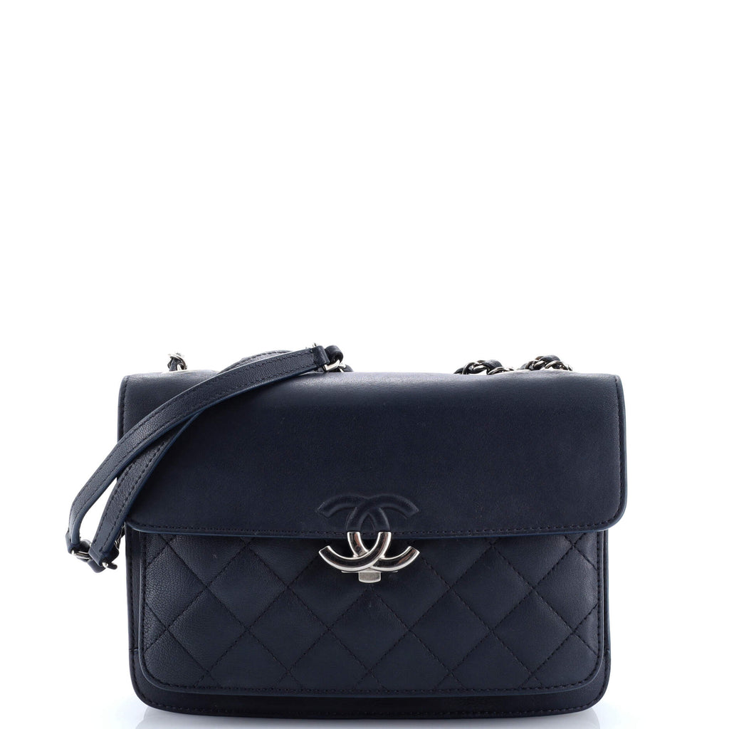 CC Box Flap Bag Quilted Calfskin Small