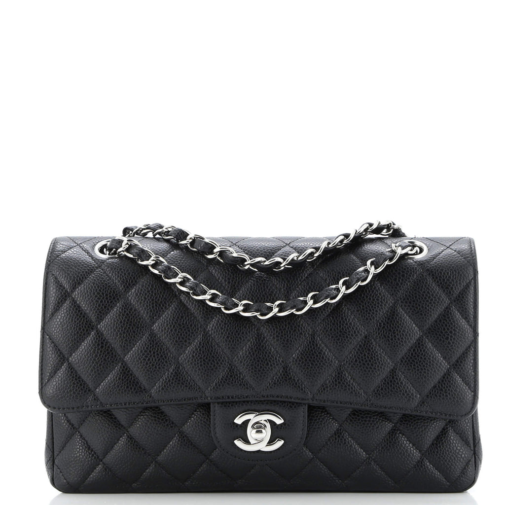 Classic Double Flap Bag Quilted Caviar Medium