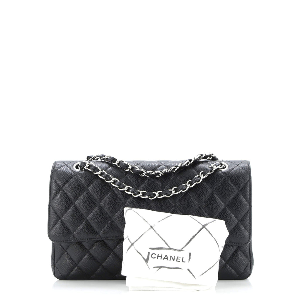 Classic Double Flap Bag Quilted Caviar Medium