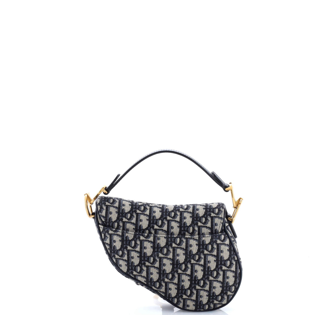 Saddle Handbag with Strap Oblique Canvas Mini