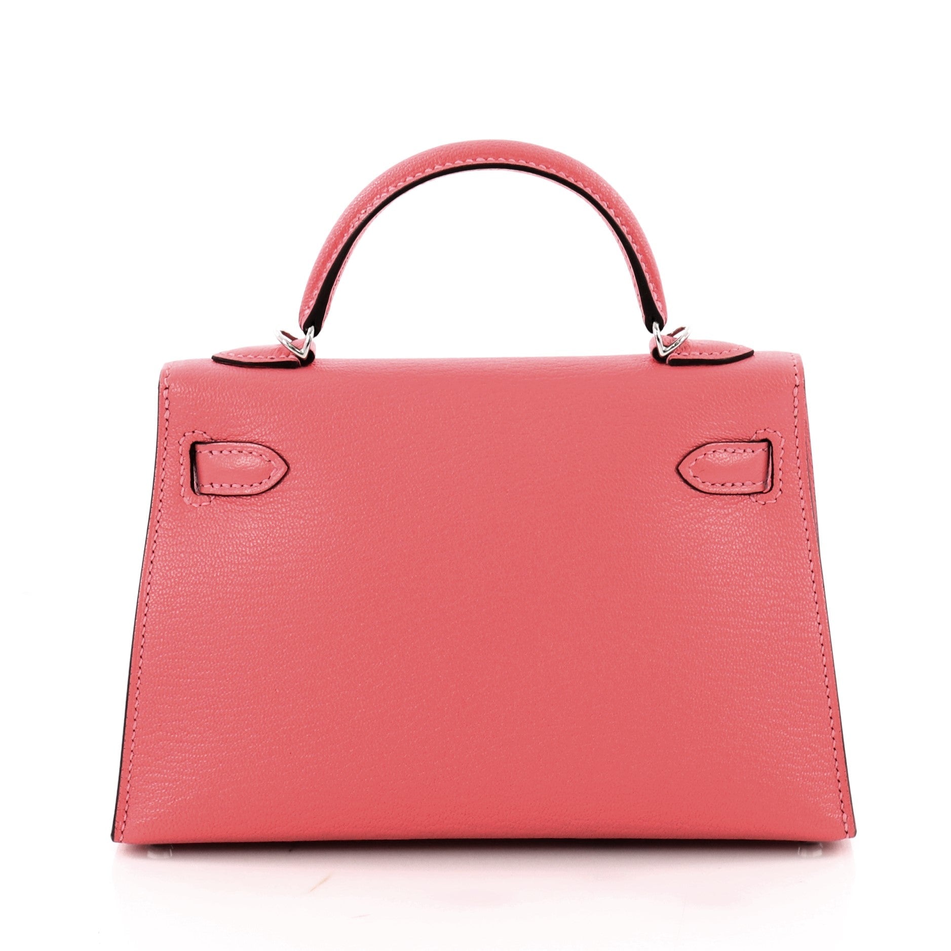 Kelly Mini II Handbag Rose Lipstick Chevre Mysore with Palladium Hardware 20