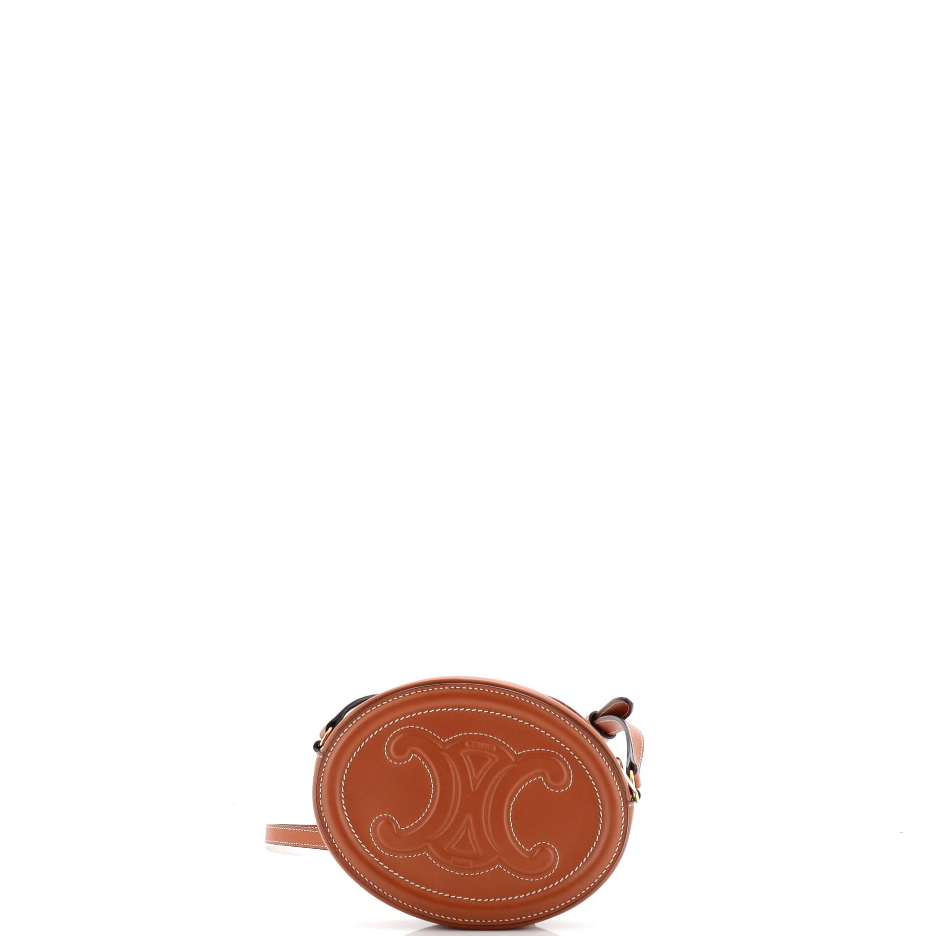 Triomphe Oval Crossbody Bag Leather Mini