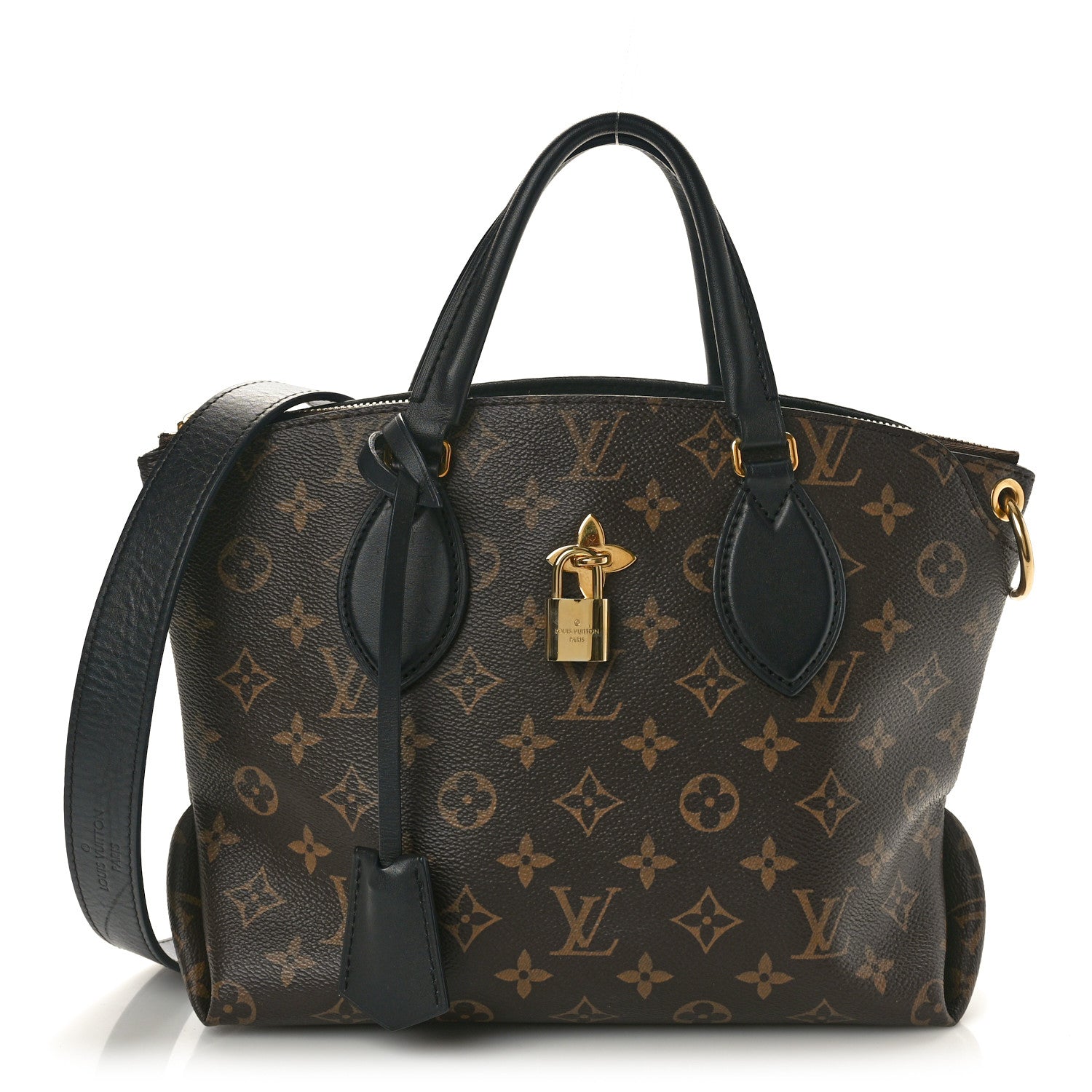 Monogram Flower Zipped Tote PM Black