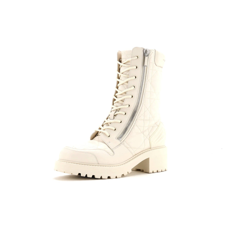 Women's D-Unit Combat Boots Cannage Quilt Leather