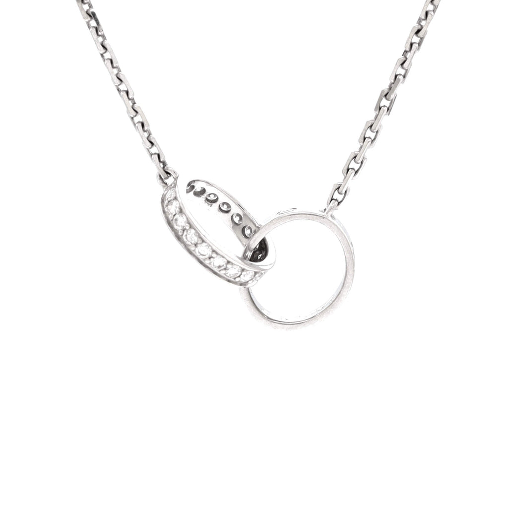 Love Interlocking Necklace 18K White Gold and Diamonds