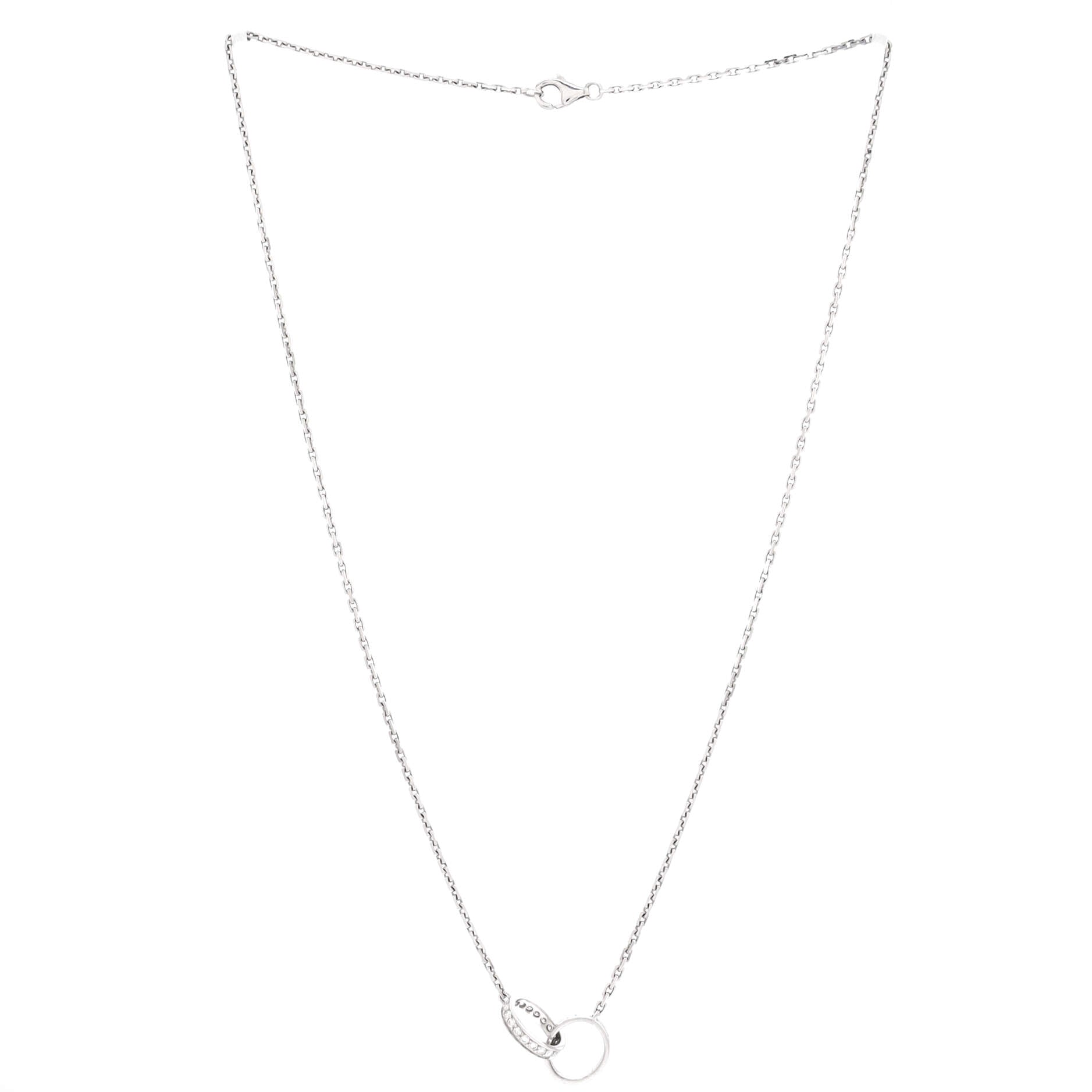 Love Interlocking Necklace 18K White Gold and Diamonds