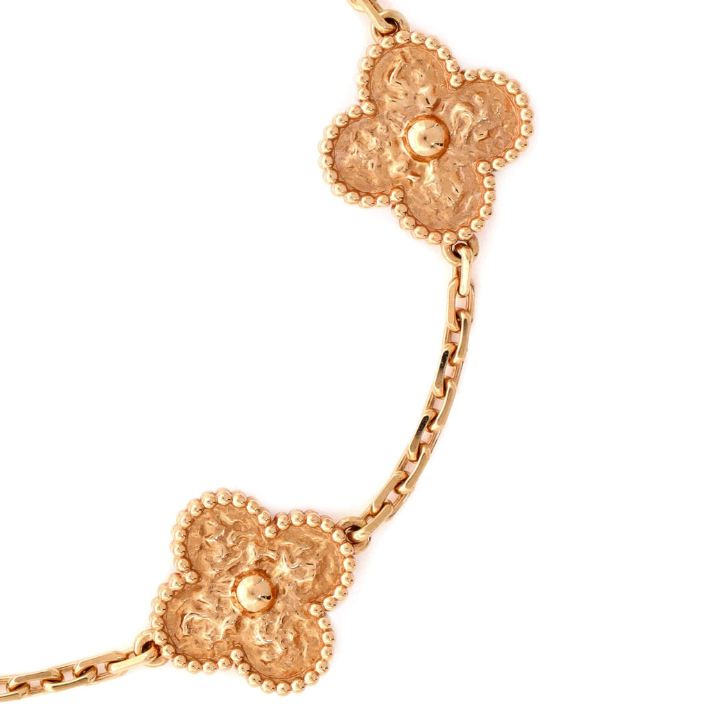 Vintage Alhambra 5 Motifs Bracelet 18K Rose Gold