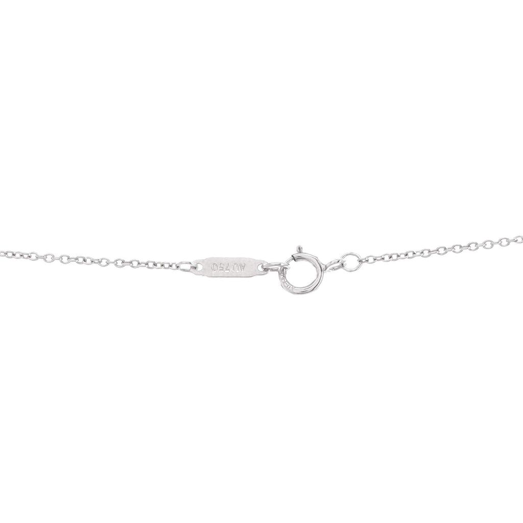 Fleur de Lis Key Pendant Necklace 18K White Gold and Diamonds Mini