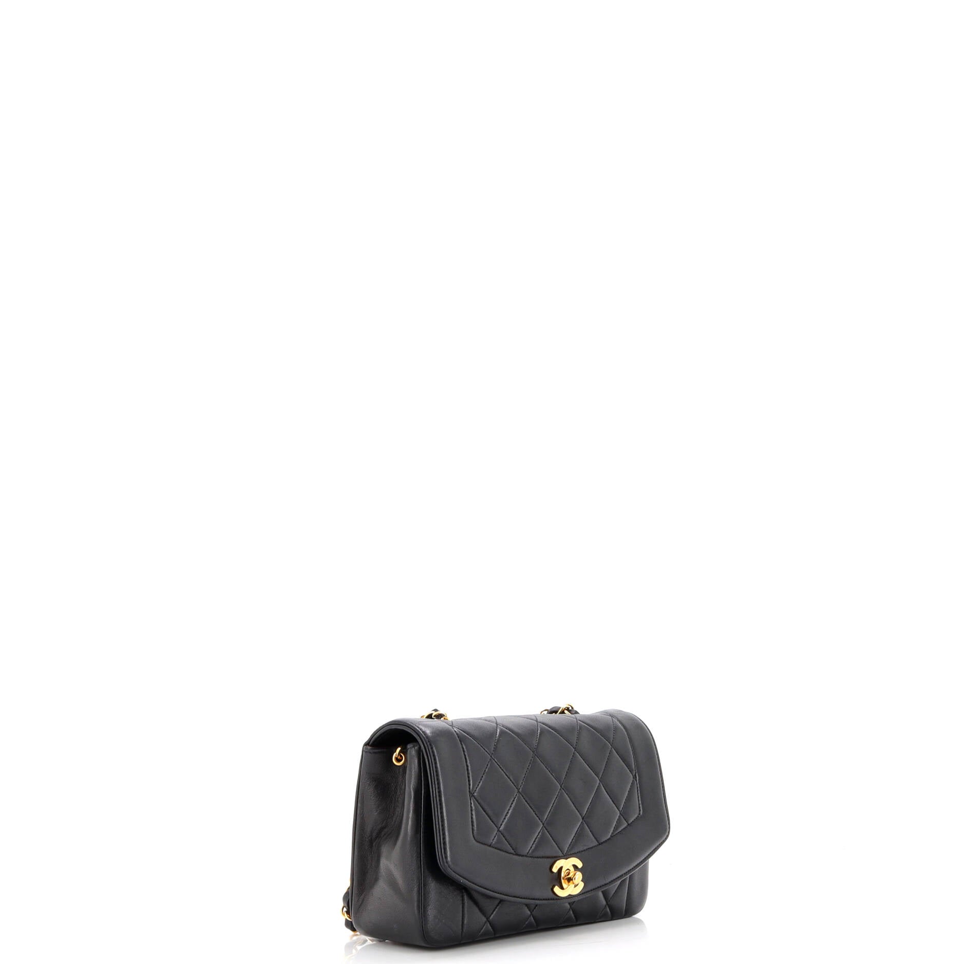 Vintage Diana Flap Bag Quilted Lambskin Small