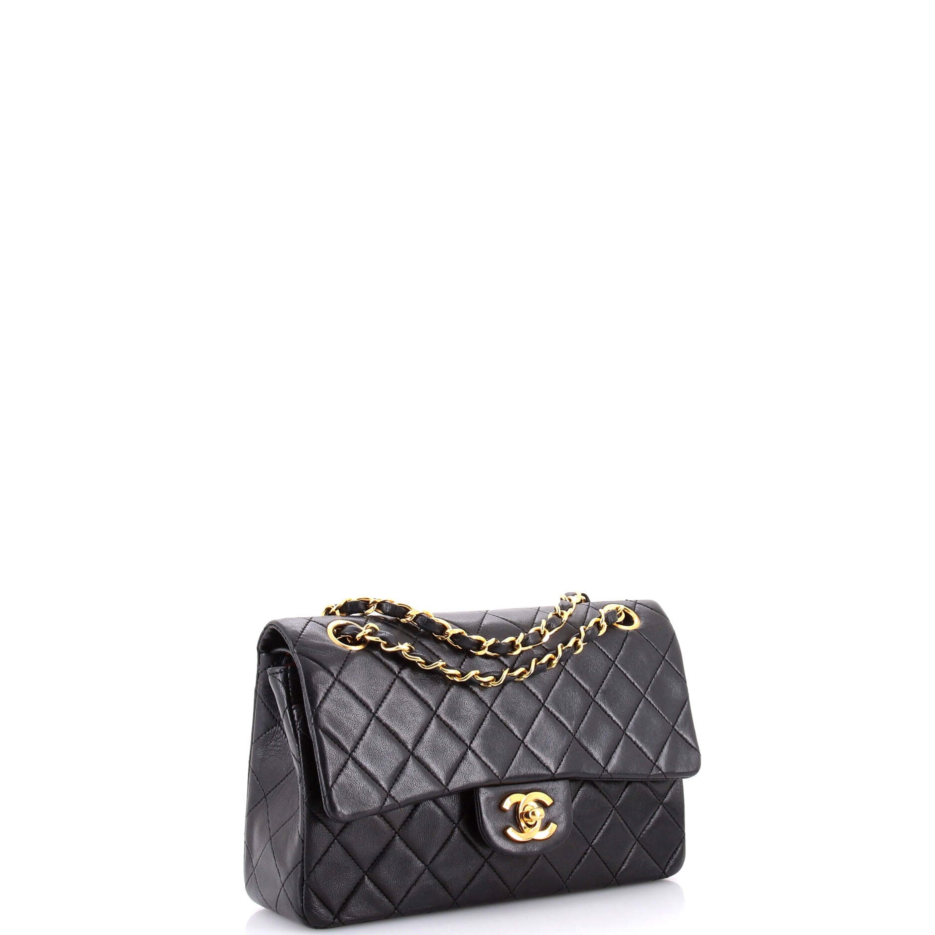 Vintage Classic Double Flap Bag Quilted Lambskin Small