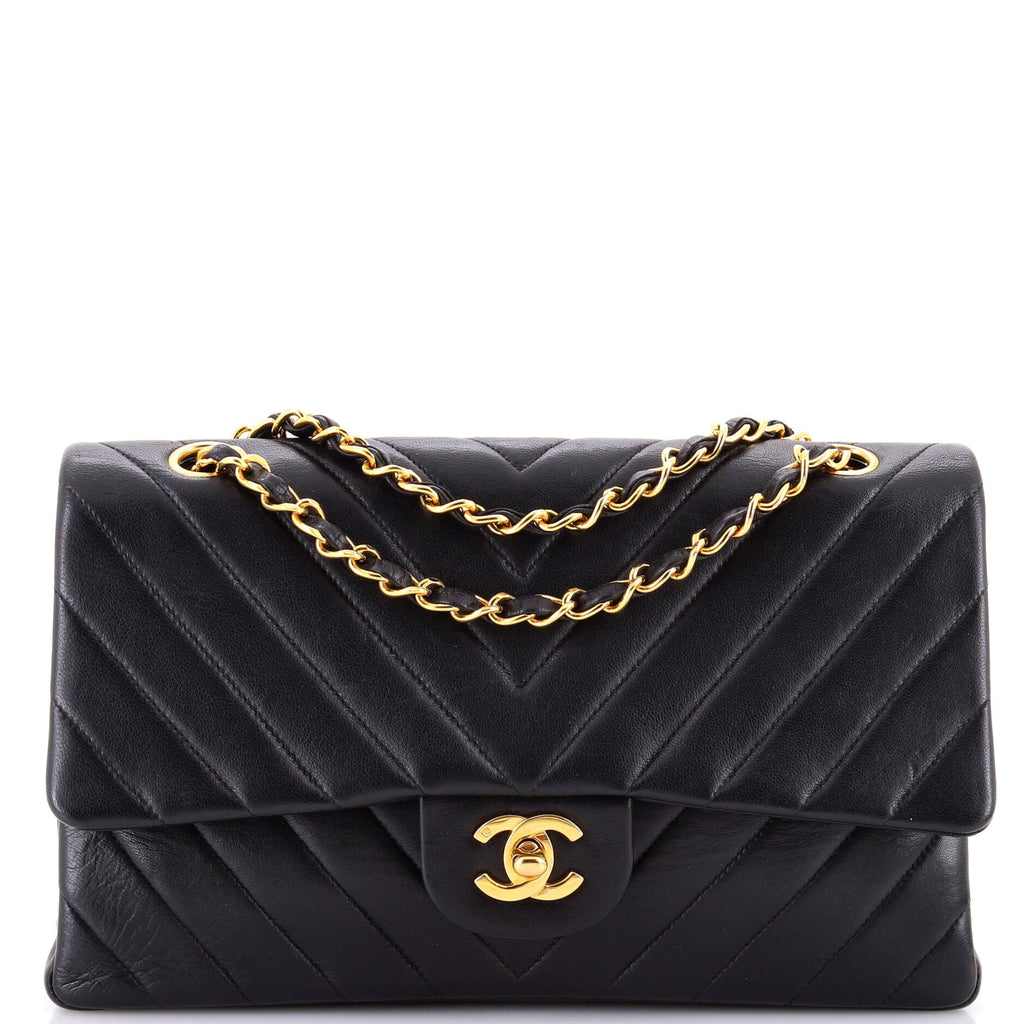 Vintage Classic Double Flap Bag Chevron Lambskin Medium
