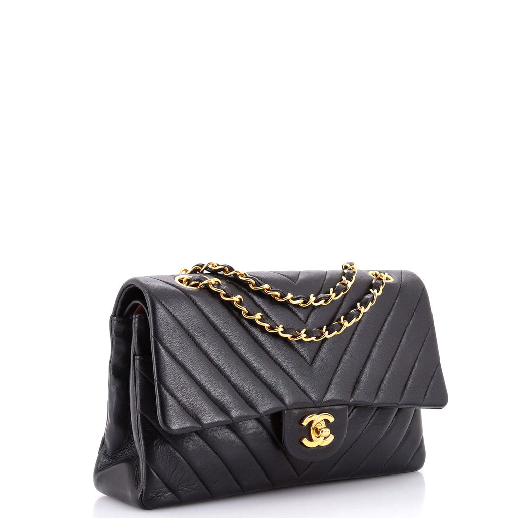 Vintage Classic Double Flap Bag Chevron Lambskin Medium