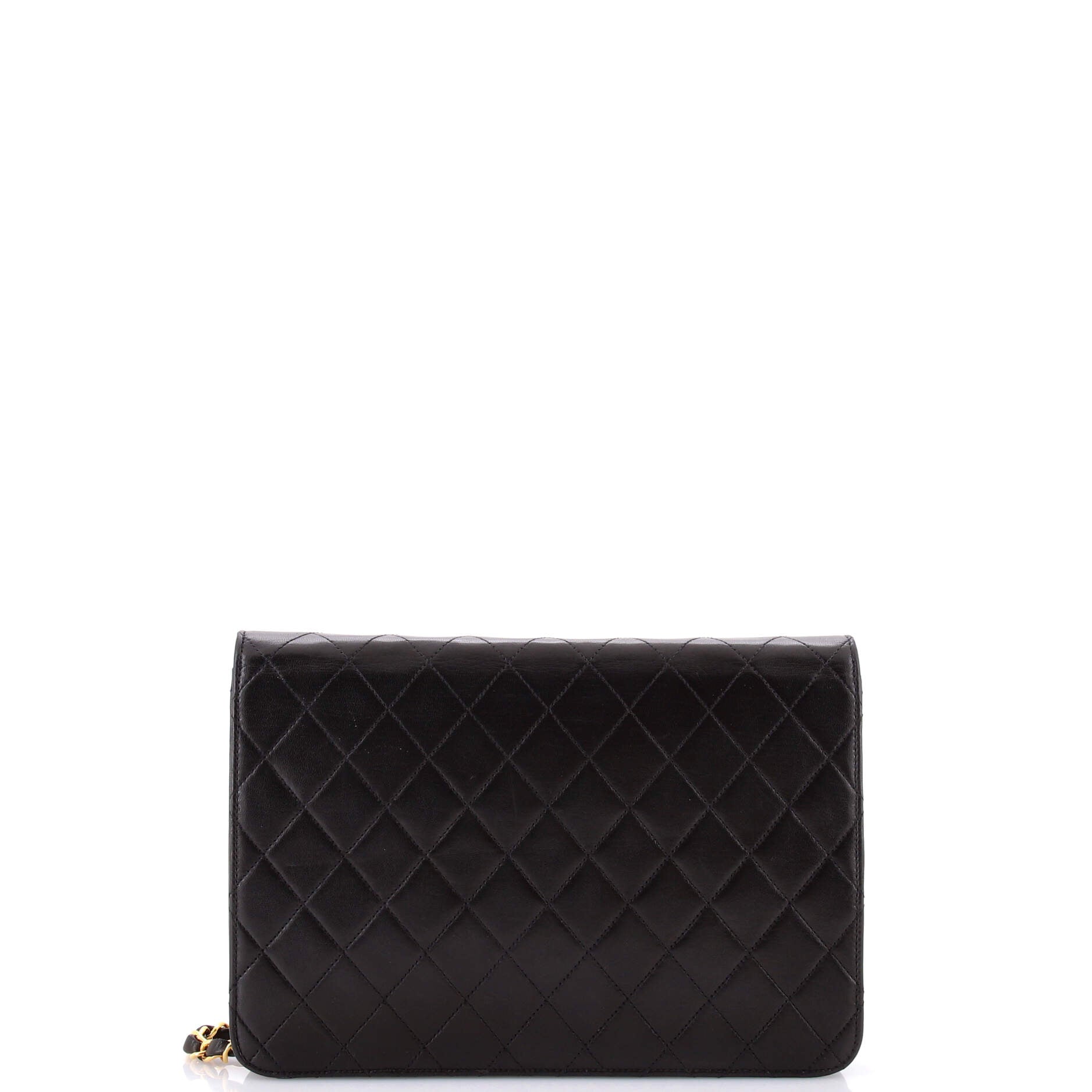Vintage Clutch with Chain Quilted Leather Medium