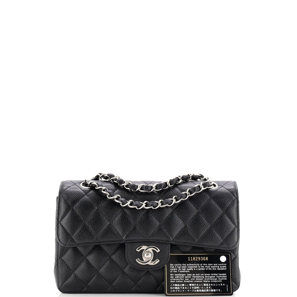 Vintage Classic Double Flap Bag Quilted Caviar Small