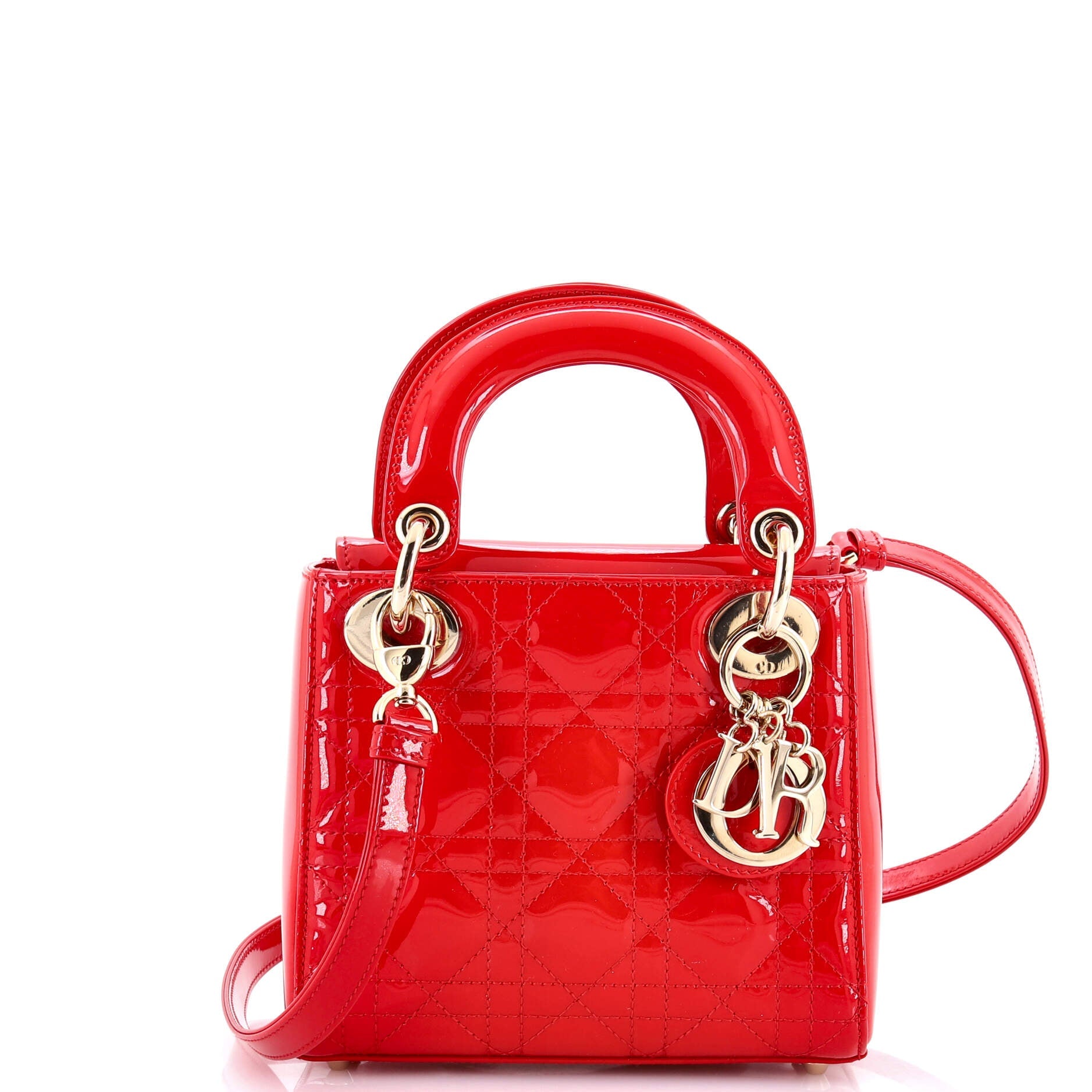 Lady Dior Bag Cannage Quilt Patent Mini