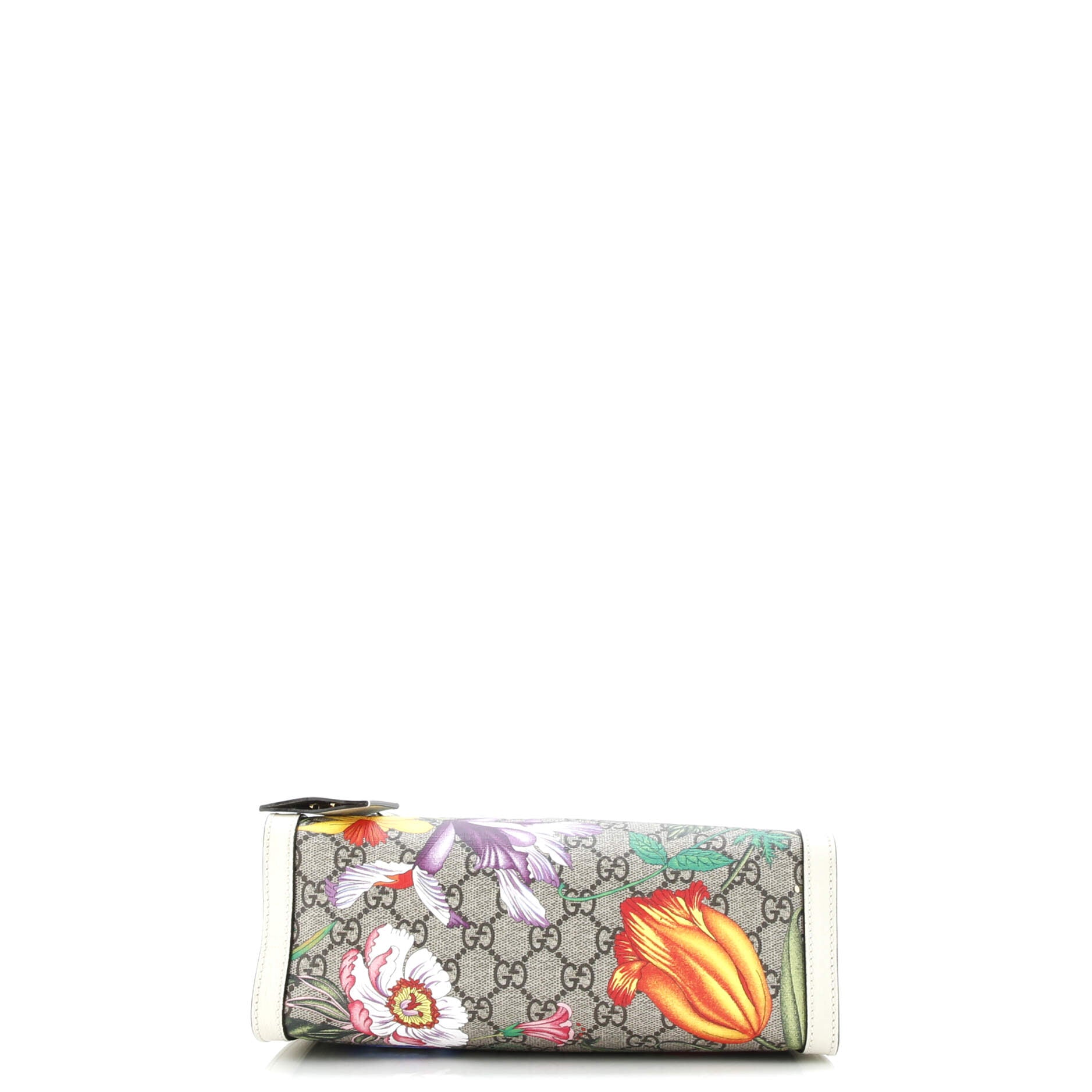 Padlock Chain Tote Flora GG Coated Canvas Small