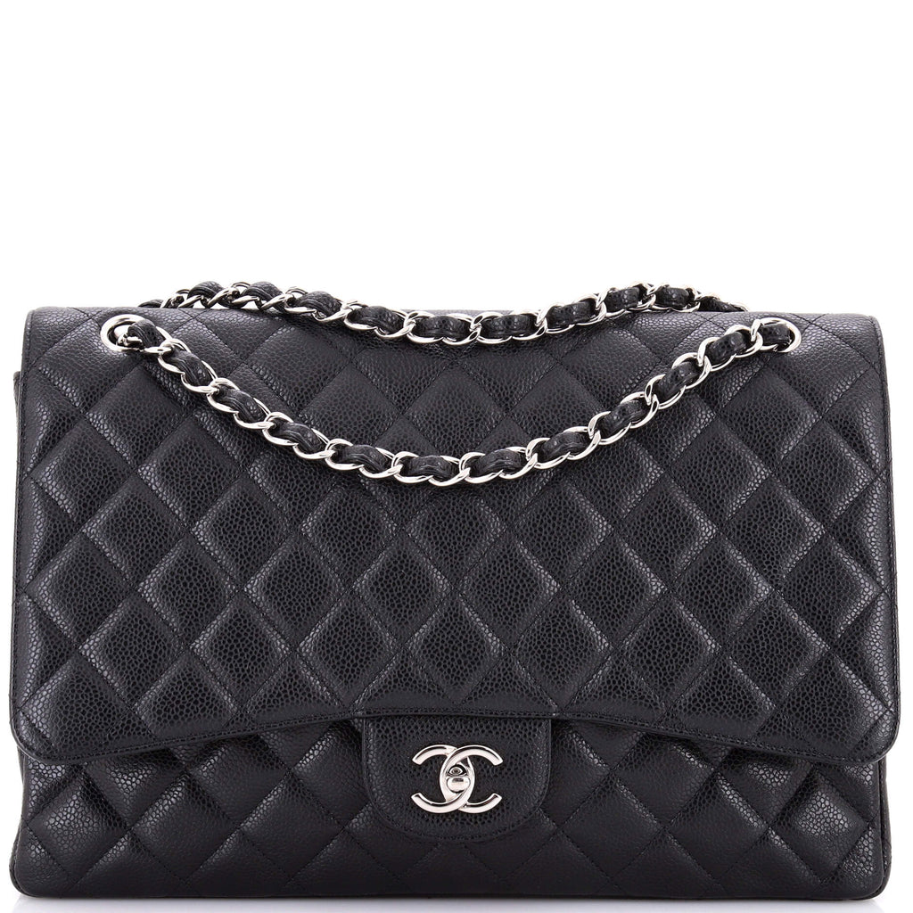 Vintage Classic Single Flap Bag Quilted Caviar Maxi